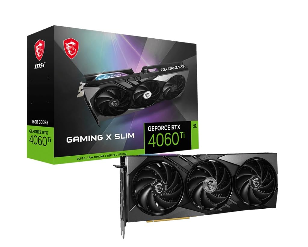 کارت گرافیک MSI GAMING GEFORCE RTX 4060 Ti X SLIM 16G NVIDIA 16 گیگابایت GDDR6 GeForce RTX 4060 Ti GAMING X SLIM 16G