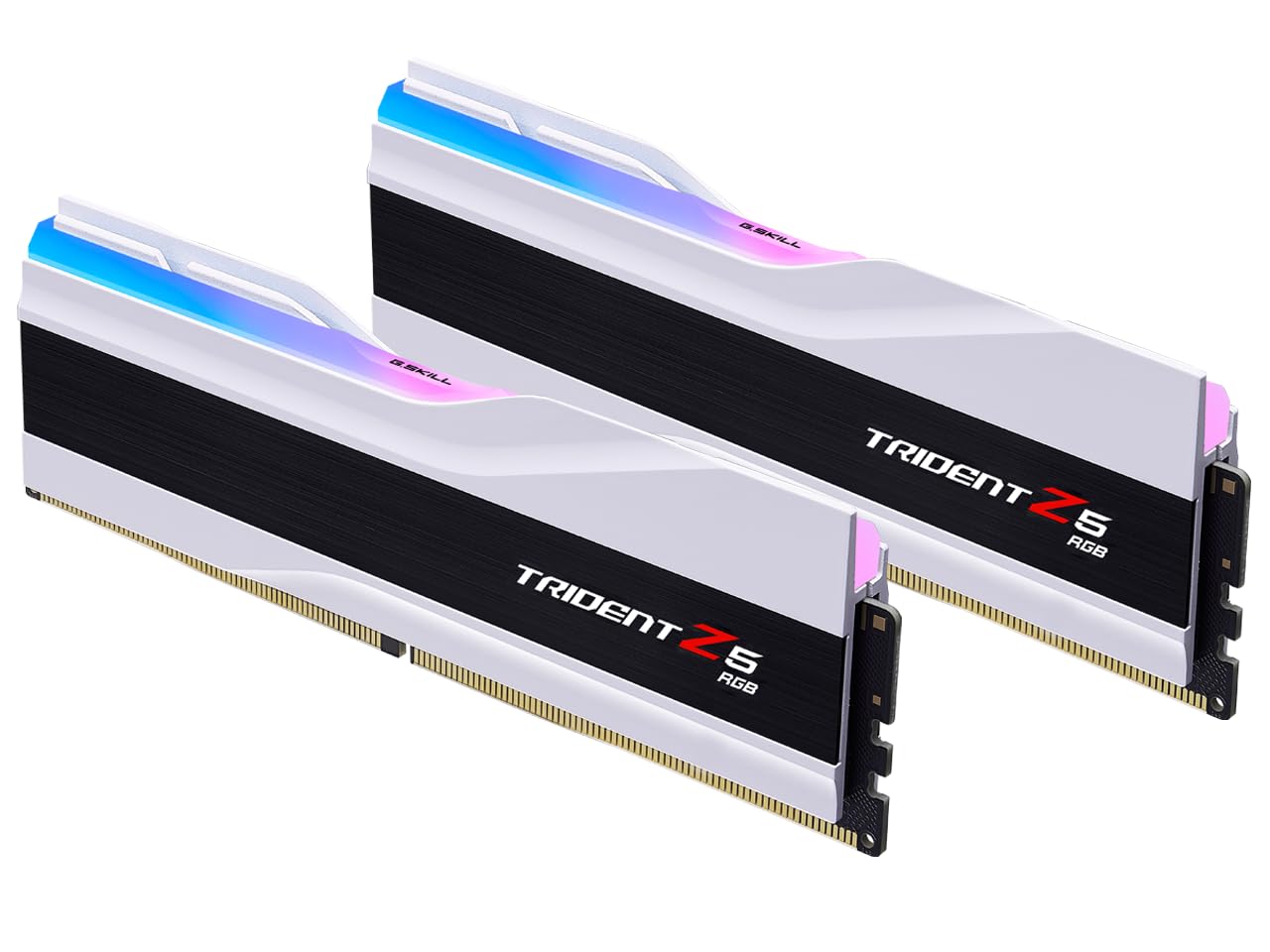 حافظه رایانه رومیزی G.SKILL Trident Z5 RGB Series (Intel XMP 3.0) DDR5 RAM 32GB (2x16GB) 6400MT/s CL32-39-39-102 1.40V UDIMM - رنگ سفید مات (F5-6400J3239G16GX2-TZ5RW) 32GB (2x16GB) سفید مات