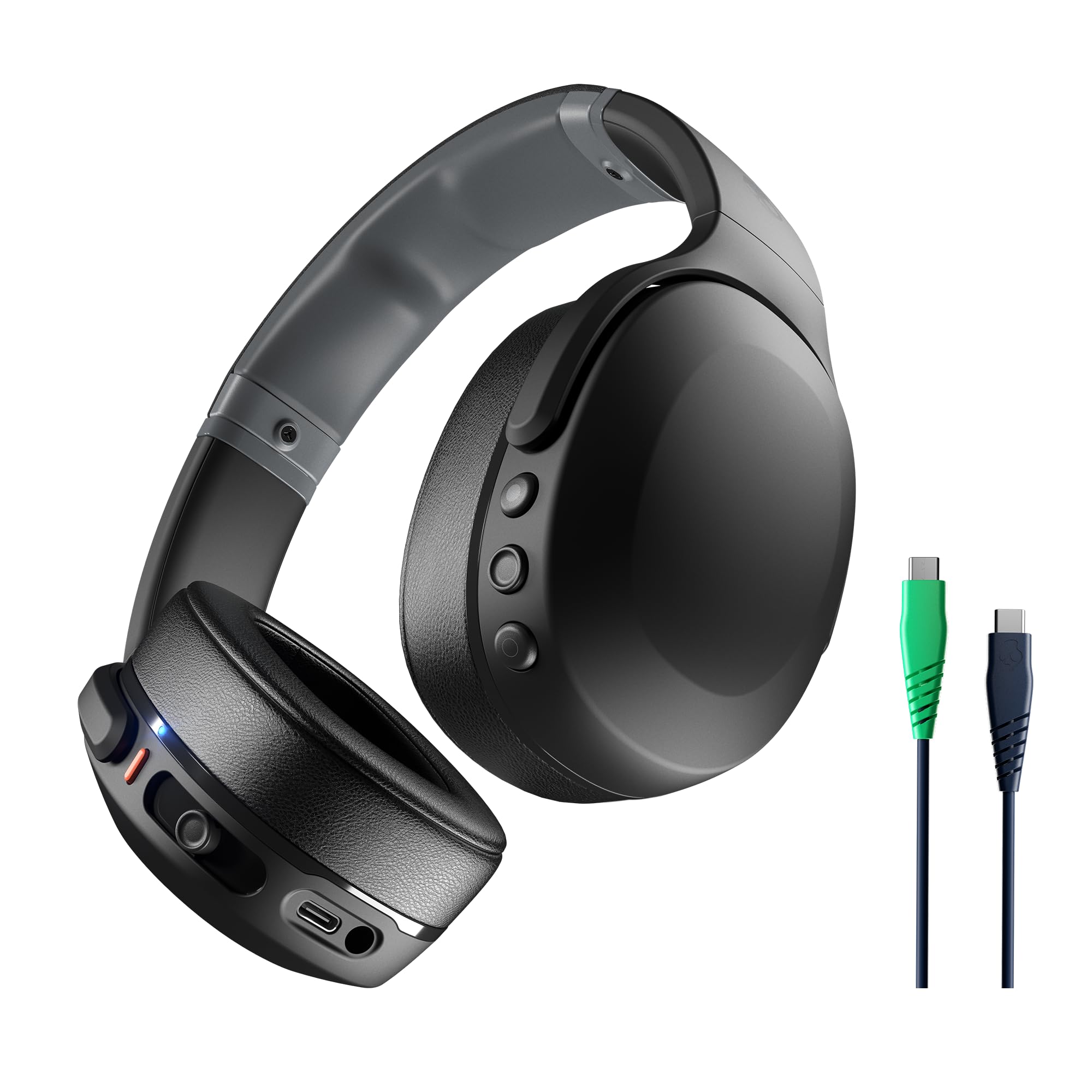 هدفون بی‌سیم Over-Ear Skullcandy Crusher Evo با باس حسی، عمر باتری 40 ساعته، میکرو، سازگار با آیفون، اندروید و دستگاه‌های بلوتوث - مشکی