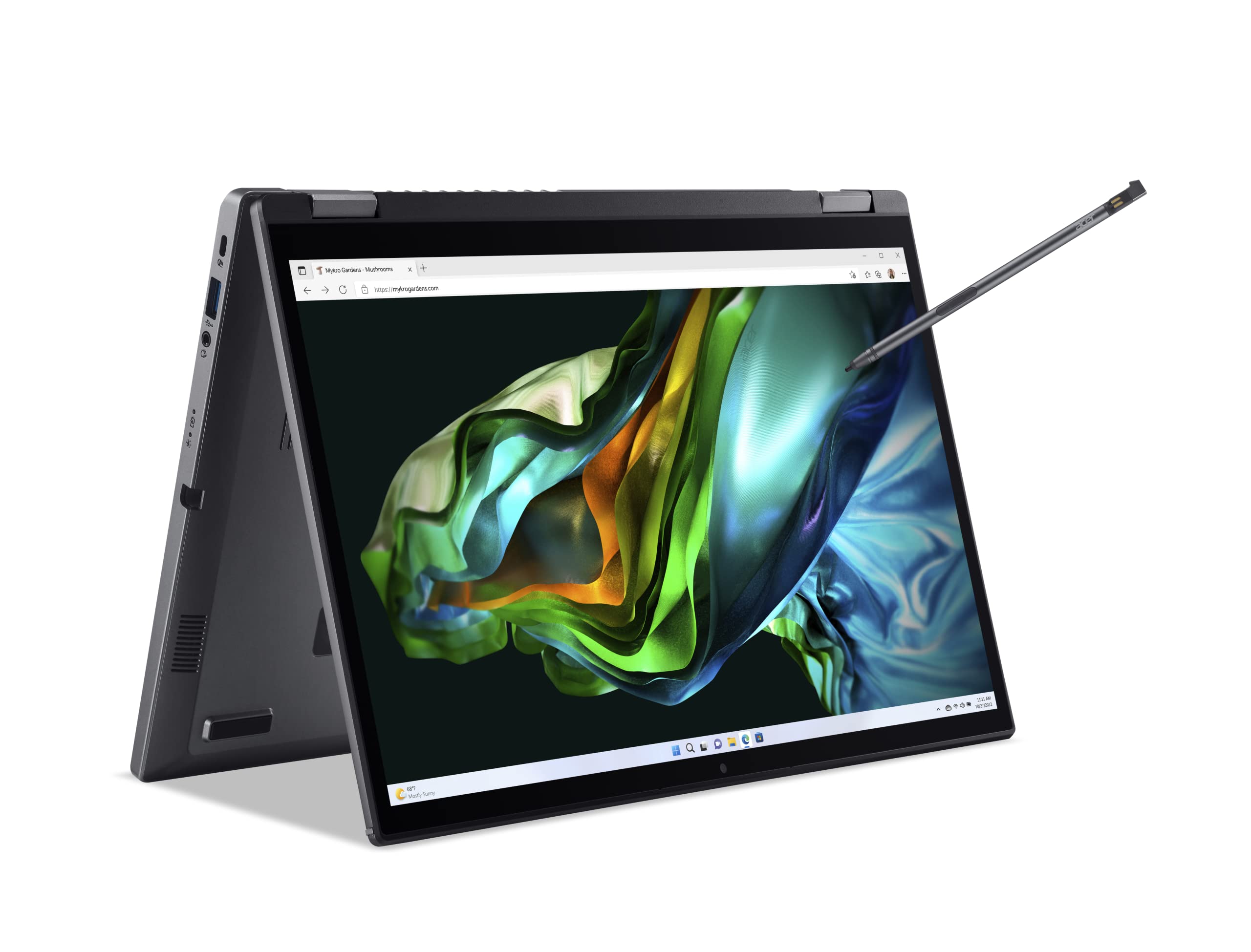 لپ تاپ قابل تبدیل Acer Aspire 5 Spin 14 با پردازنده Intel Core i7-1355U نسل 13 با 10 هسته تا 5.0 گیگاهرتز / 16 گیگابایت LPDDR5 / 1 ترابایت حافظه حالت جامد SSD / Intel Iris XE / صفحه نمایش لمسی IPS 14 اینچی / ویندوز 11 / رنگ خاکستری فولادی + قلم نوری Acer داخلی