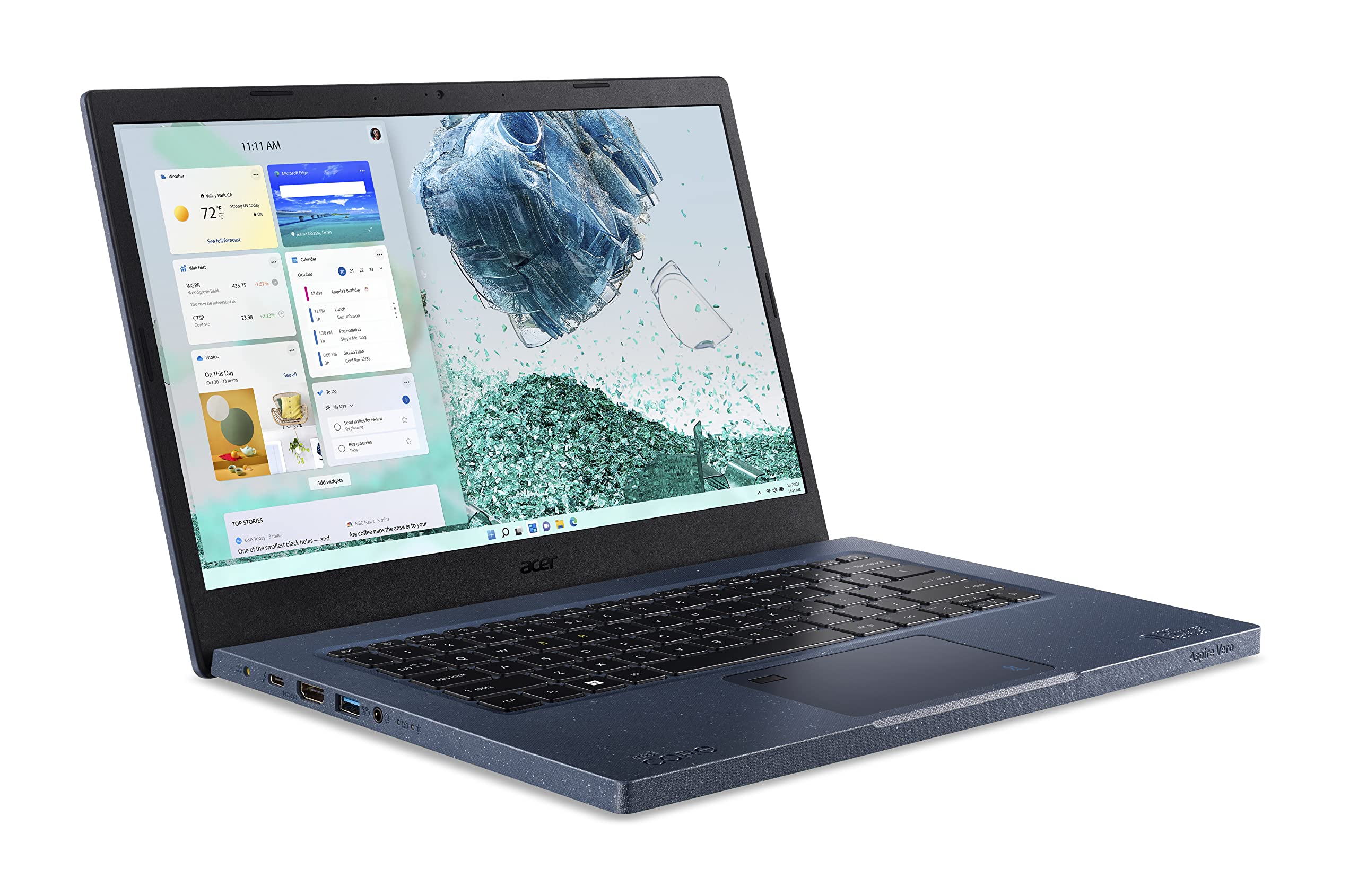 لپ تاپ Acer Aspire Vero AV14 Evo با پردازنده Intel Core i7 نسل 13 ای وی 14 / تا 5.0 گیگاهرتز / 16 گیگابایت رم DDR4 / 1 ترابایت حافظه SSD / گرافیک Intel Iris XE / صفحه نمایش 14 اینچی FHD IPS / ویندوز ۱۱ / اثر انگشت / نور پس زمینه‌ای / رنگ آبی ماریانا