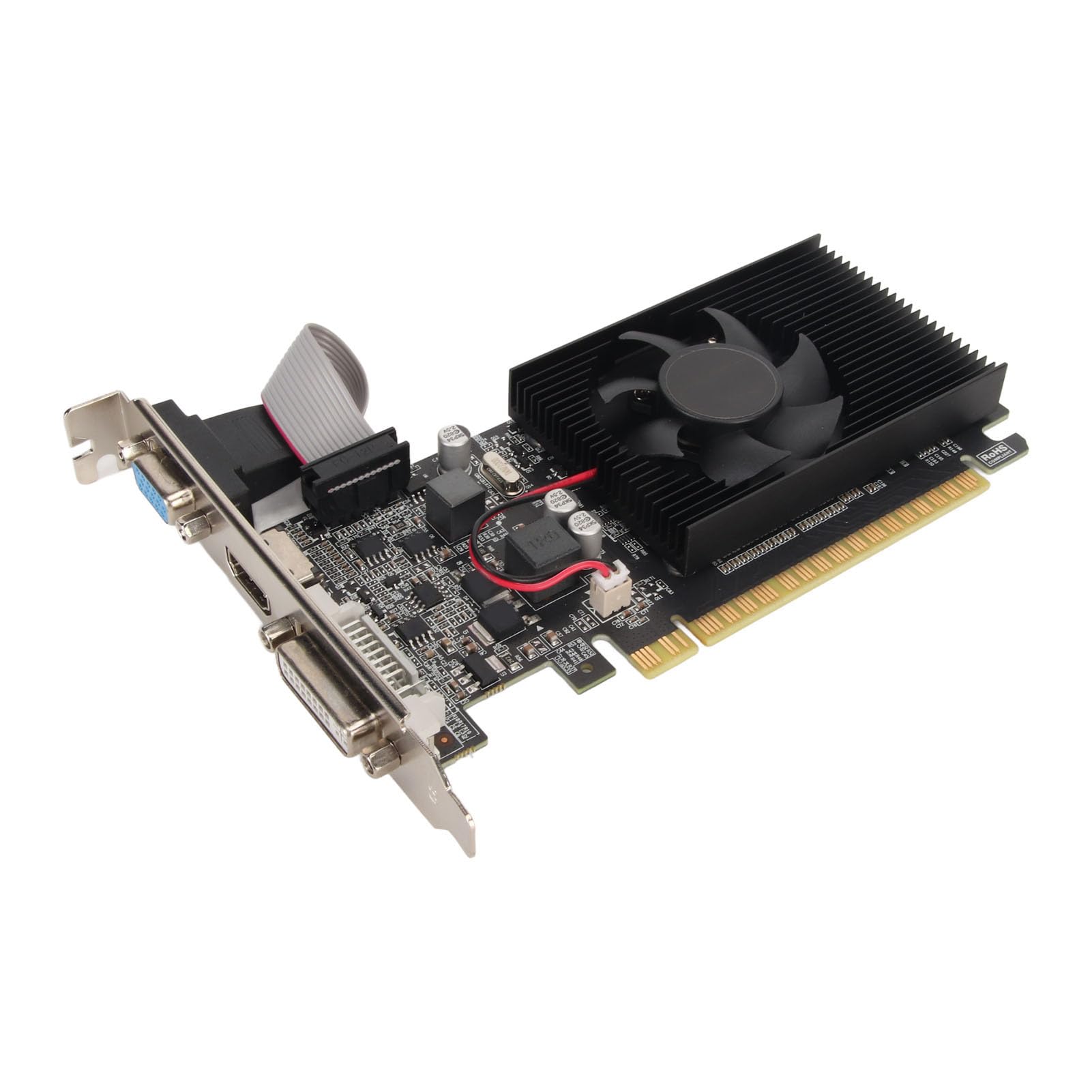 کارت گرافیک Zudoo GT 610 1GB DDR3، PCIe x16، NVIDIA GeForce، دسکتاپ، لپتاپ، DVI، VGA، HDMI