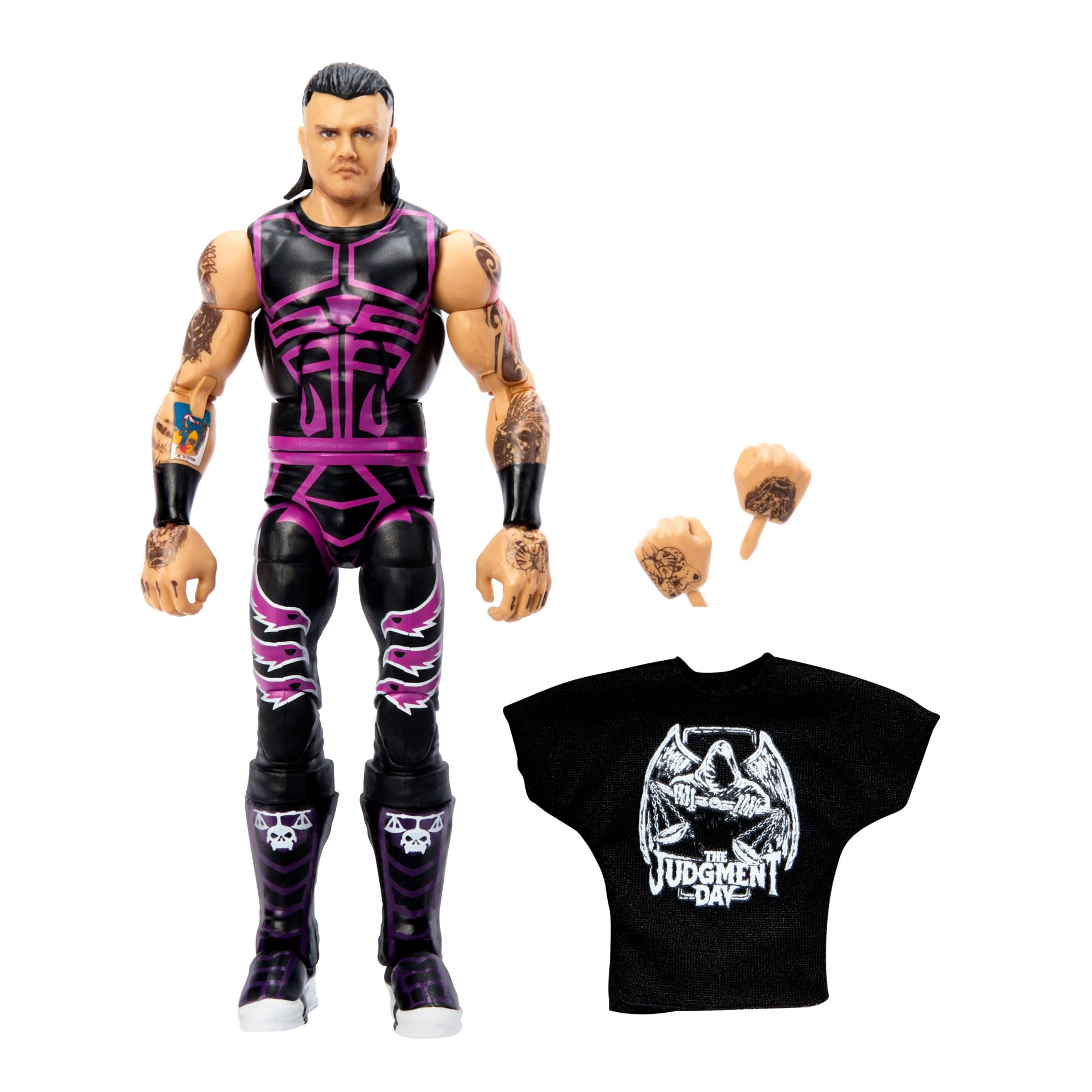 عروسک اکشن فیگور WWE Elite از شرکت Mattel با لوازم جانبی، برای جمع‌آوری به اندازه 6 اینچ، شامل شخصیت دومینیک میستریو با 25 نقطه حرکت مفصلی، ظاهر بسیار واقعی و دست‌های قابل جابجایی