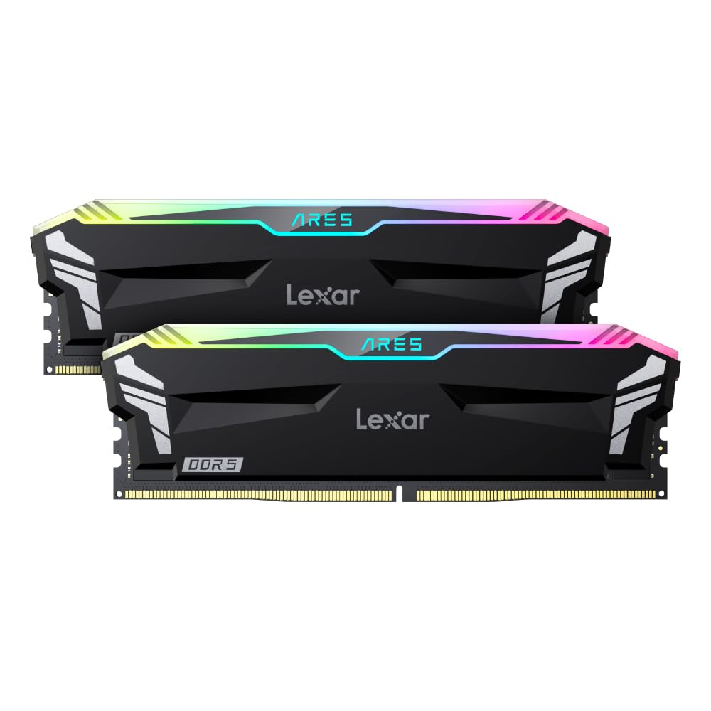لکسار آرس RGB 32 گیگابایت (2x16 گیگابایت) رم DDR5 6400MT/s CL32 حافظه دسکتاپ - اینتل XMP 3.0 (مشکی) LD5EU016G-R6400GDLA 6400 کیت 32 گیگابایت (2x16 گیگابایت) مشکی