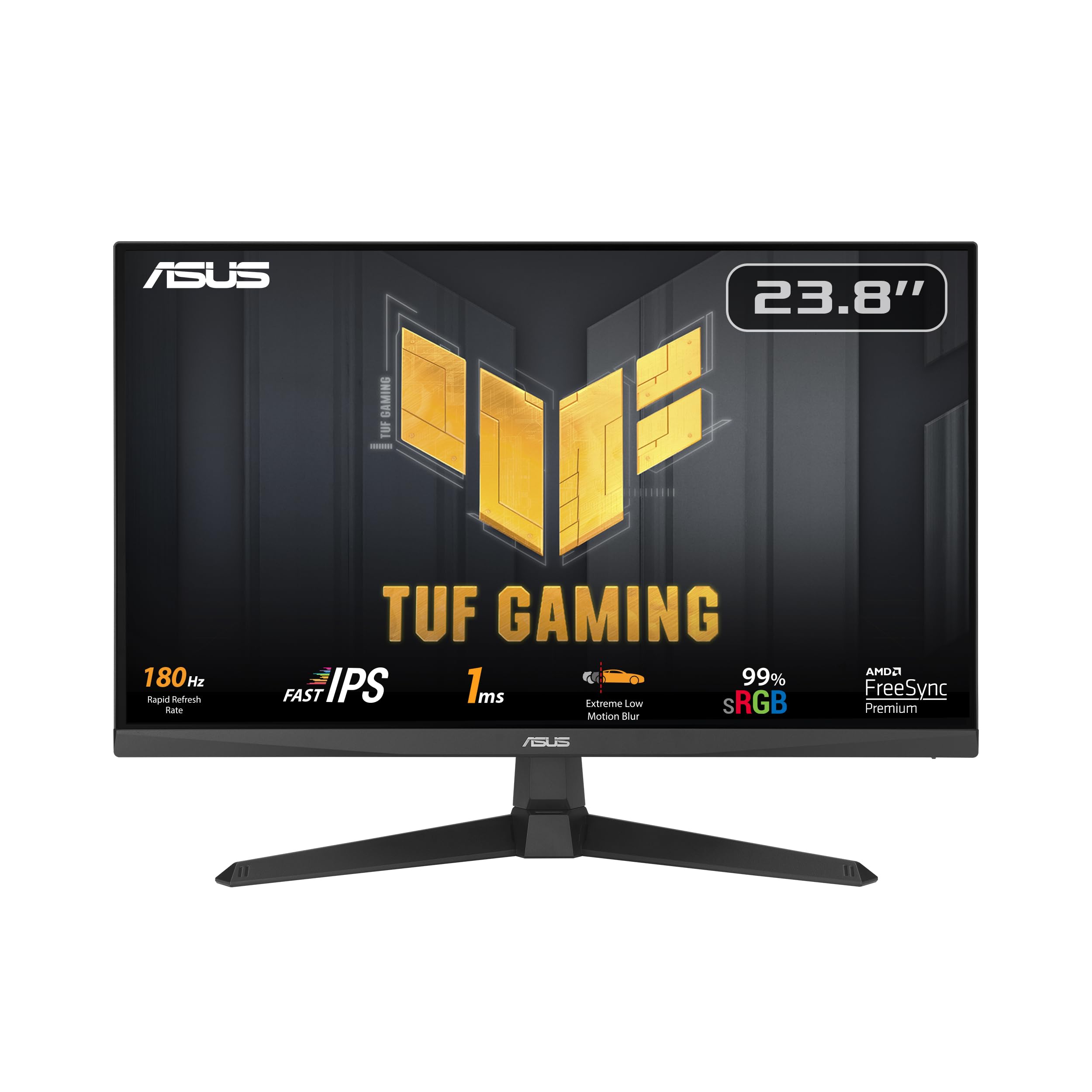 مانیتور بازی ASUS TUF Gaming VG249Q3A - 24 اینچ (نمایش 23.8 اینچ) ، Full HD (1920x1080) ، 180Hz، IPS سریع، ELMB، 1 میلی‌ثانیه (GTG)، FreeSync Premium™، Overdrive متغیر، 99٪ sRGB