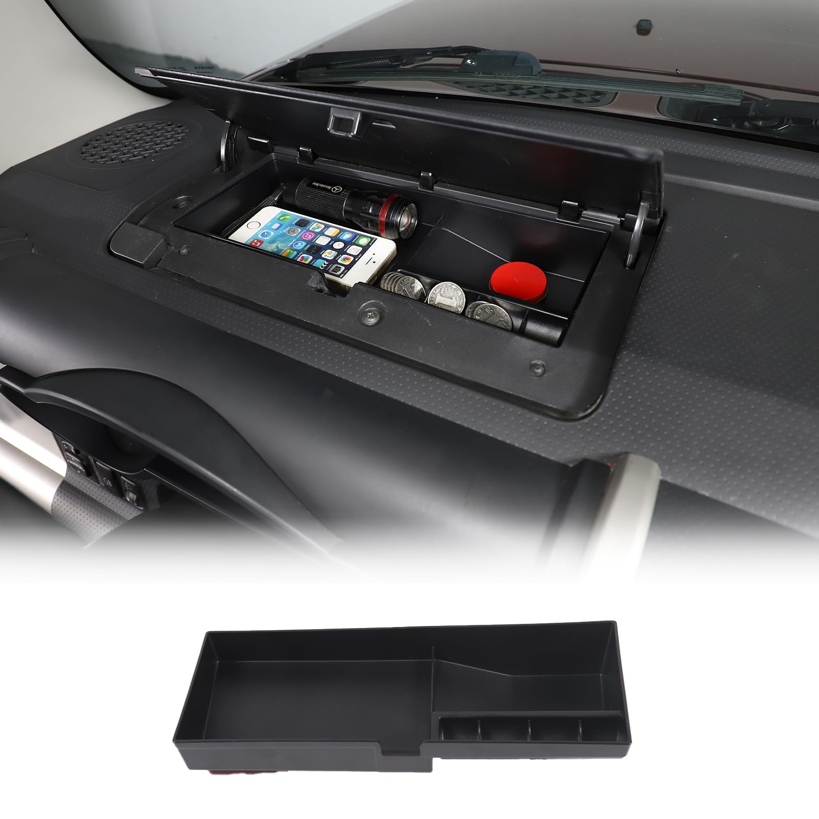 سینٹر کنسول دریافته ، صفحه مرکزی جعبه ذخیره‌سازی داشبورد منطبق با تویوتا FJ Cruiser 2007-2021 ، لوازم جانبی داخلی خودرو ABS ، 1 عدد