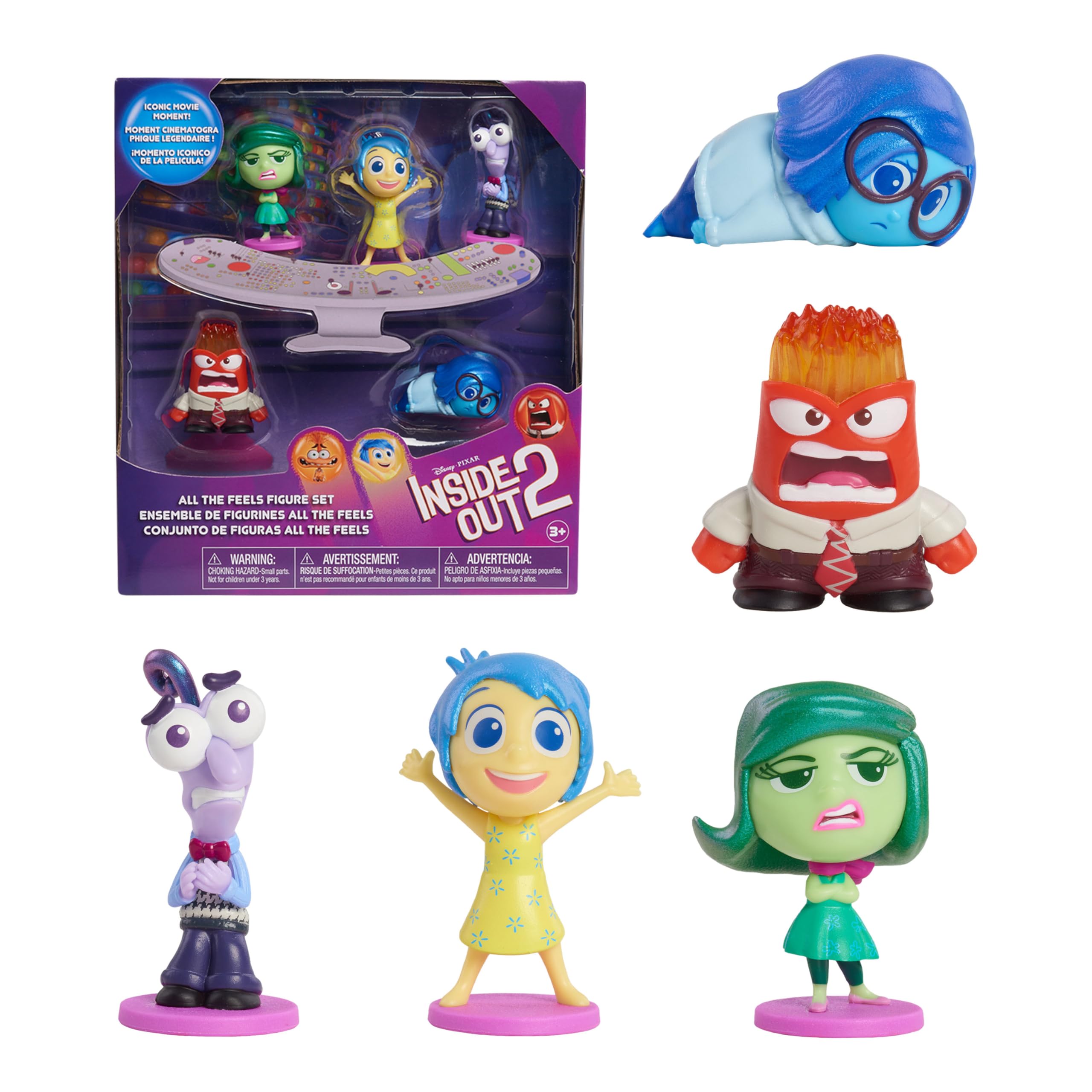 مجموعه عروسک‌های اکشن کوچک قابل جمع آوری Inside Out 2، مناسب برای کودکان بالای 3 سال و بیشتر، دارای 5 قطعه