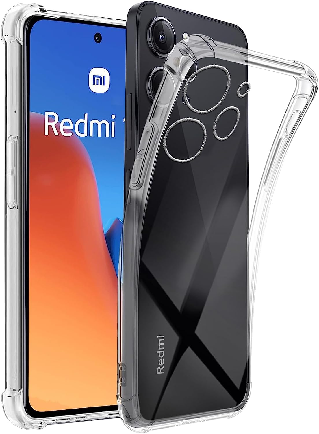 مورد شفاف برای شیائومی Redmi 12، (نه برای Redmi Note 12) کاور بمپر ضد خش بسیار نازک Ultra Slim و انعطاف‌پذیر از جنس TPU نرم ضد افت از گوشی با گوشی با زوایای تقویت شده ضد ضربه شفاف ماسه انداز برای شیائومی Redmi 12