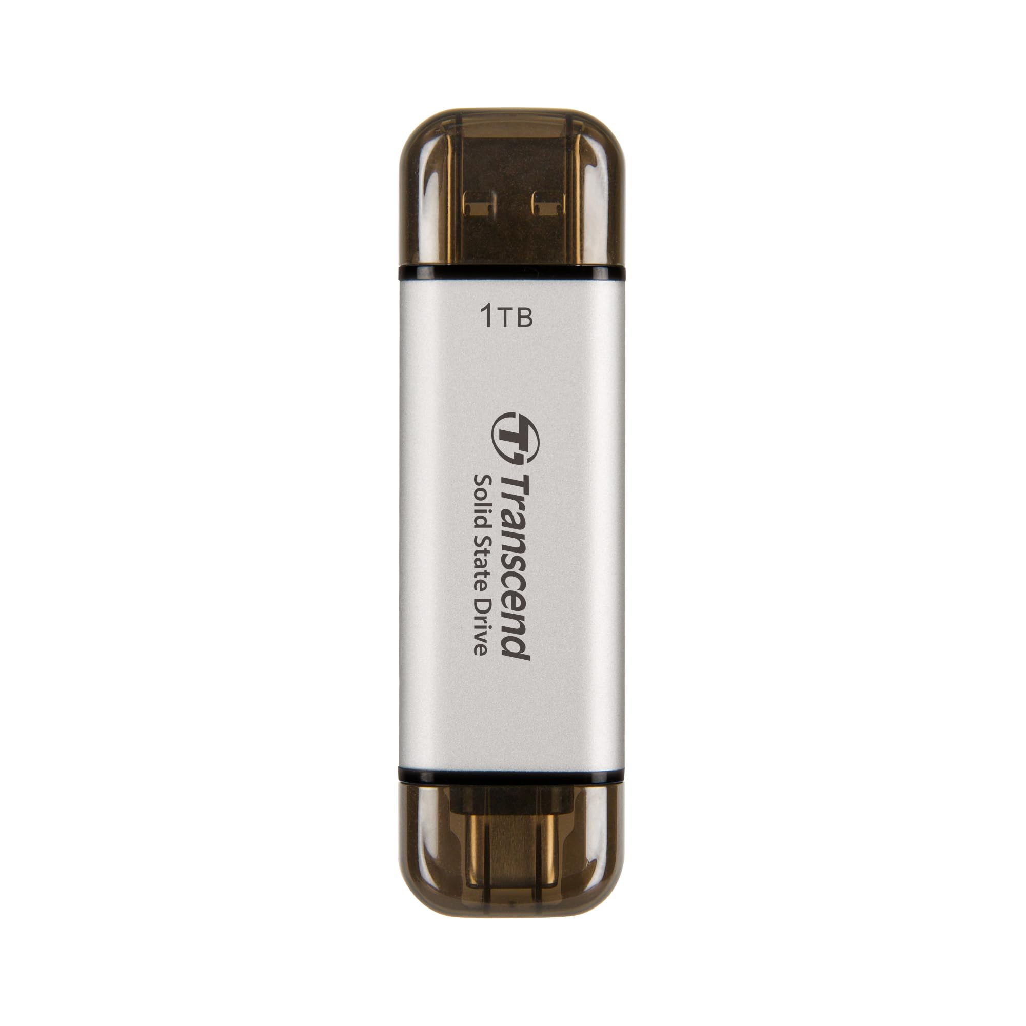 حافظه جانبی SSD قابل حمل Transcend ESD310 1TB USB نوع C / USB نوع A 10Gbps نقره‌ای ویندوز، macOS، ipadOS و اندروید - TS1TESD310S