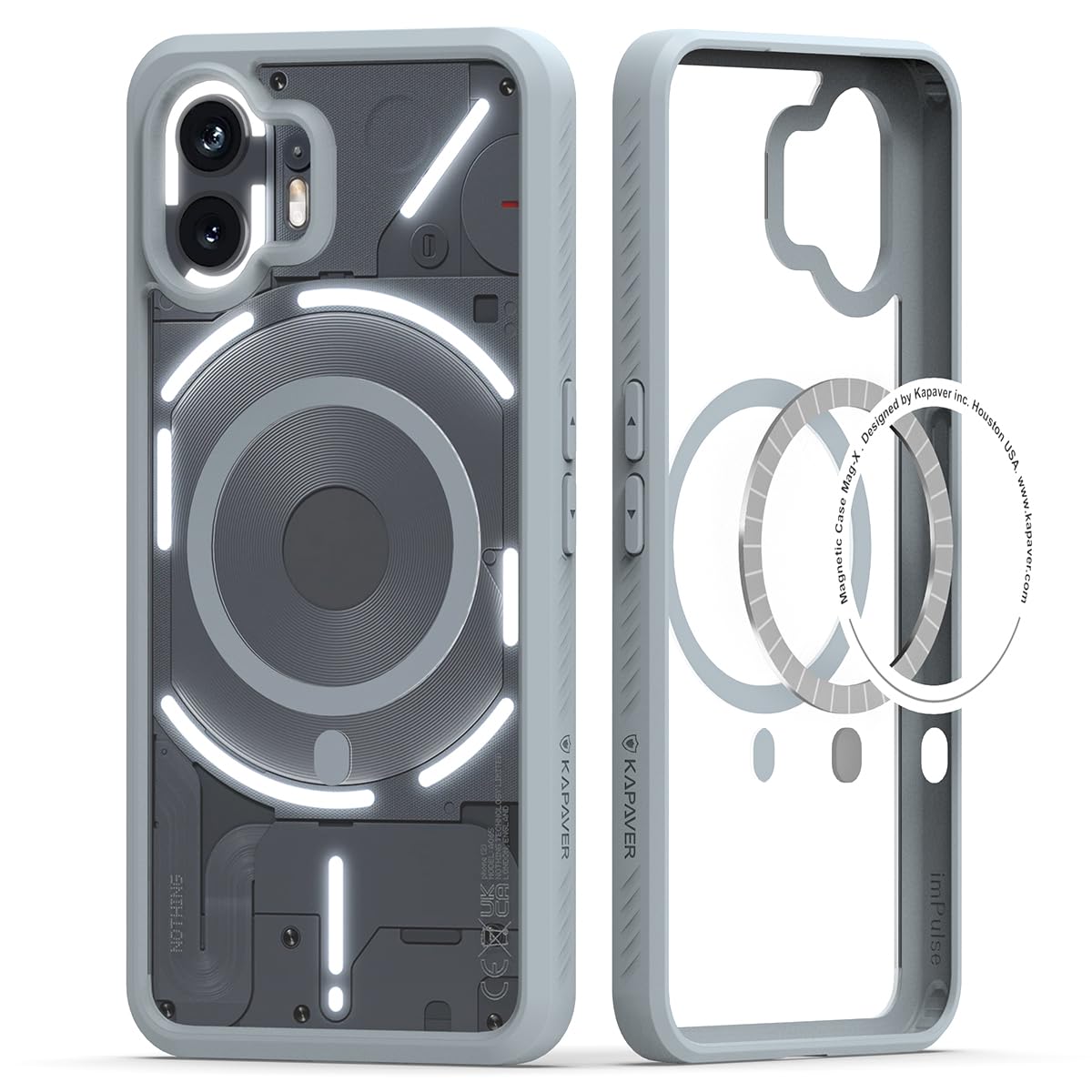 پوشش عقب مگنوم مدل Mag-X سازگار با گوشی Nothing Phone 2 (TPU+PC) (خاکستری)