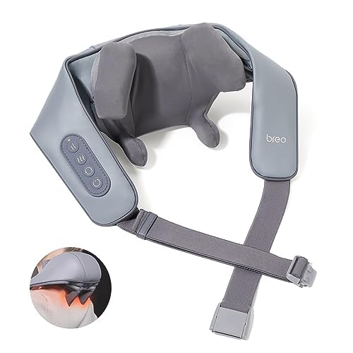 ماساژور گردنی Breo N5 Mini با حرارت، ماساژور برقی برای گردن و شانه، ماساژور شیاتسو شانه، دسته ماساژ برای گردن، پشت، شانه، ماساژ سرویکال عمیق در خانه برای آرامش عضلانی