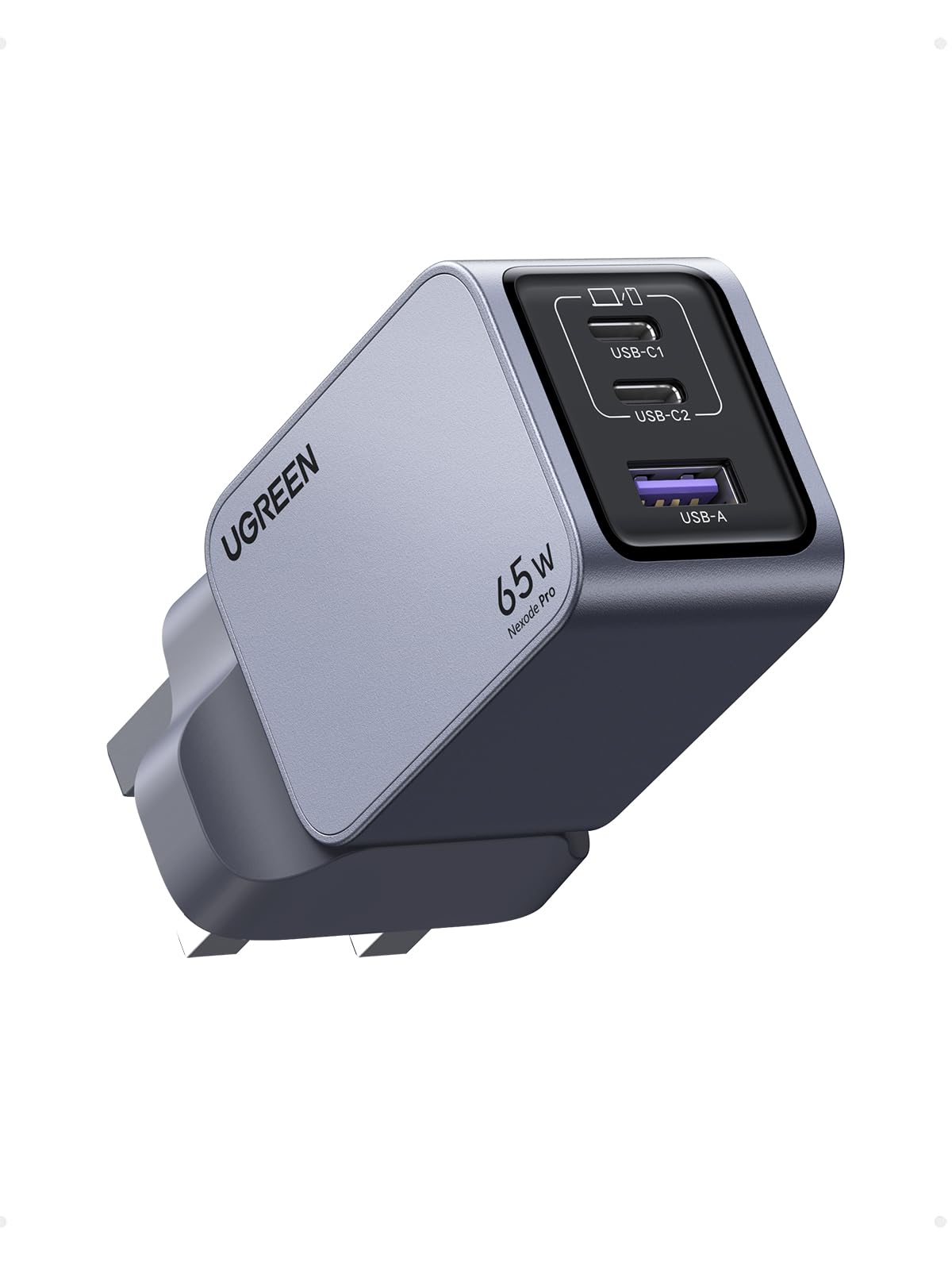 شارژر دیواری UGREEN Nexode Pro 65 وات USB C با تکنولوژی GaN II و 3 پورت GaN مناسب برای مک بوک پرو/ایر، دل ایکس پی اس، آیپد، آیفون 16، سامسونگ 45 وات، استیم دک و غیره.