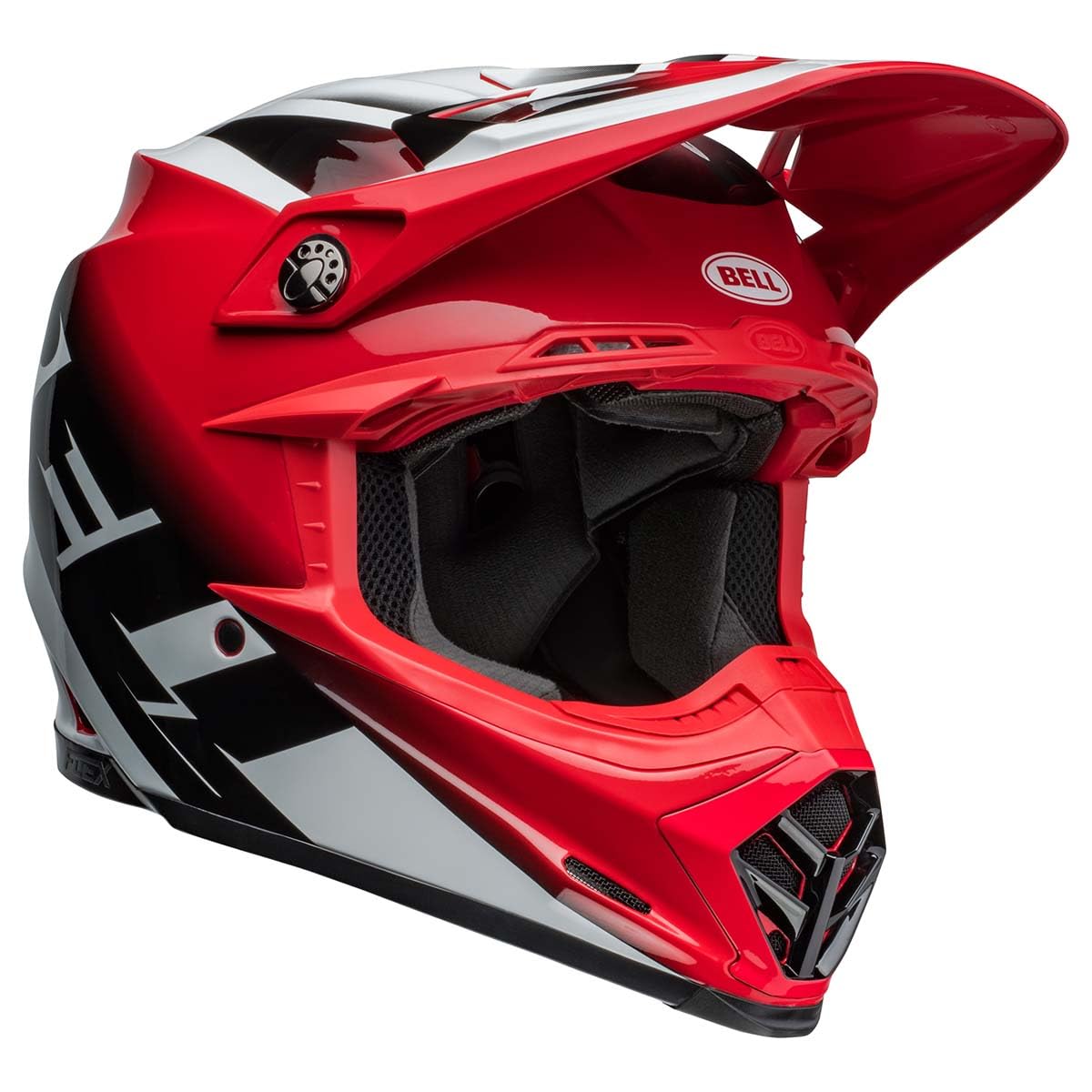 کلاه‌های موتورسیکلت Bell Moto-9S Flex M Rail Gloss قرمز/سفید