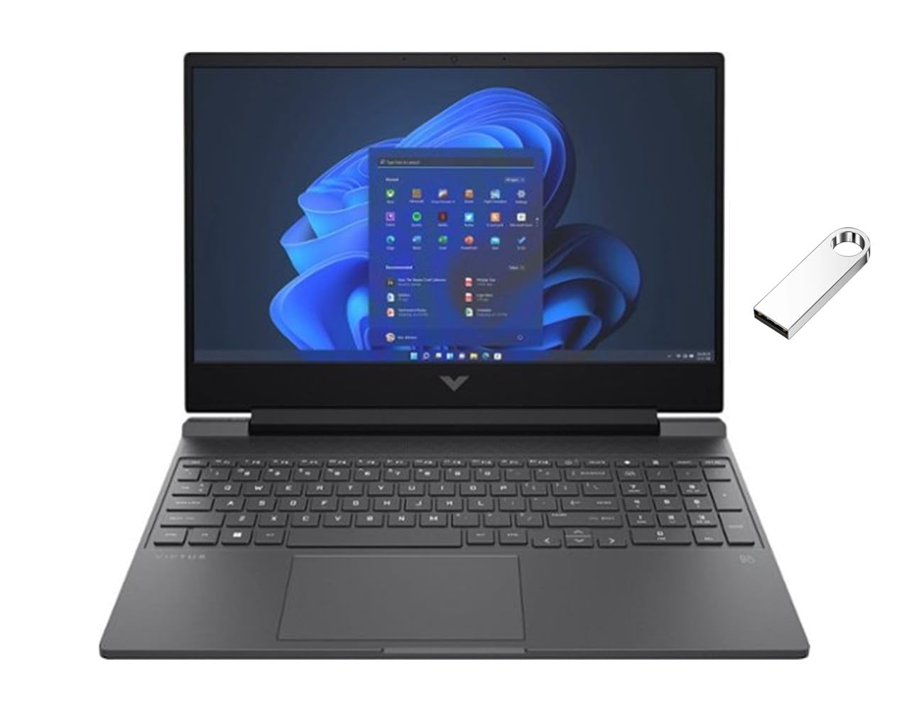 لپ تاپ بازی HP Victus 15.6 اینچ Full HD 144Hz | AMD Ryzen 5 7535HS | NVIDIA GeForce RTX 2050 | 32GB RAM DDR5 | 2TB PCIe SSD | پشتیبانی از نور پس‌زمینه | ویندوز ۱۱ هوم | پکیج شامل 64GB USB Flash Drive، مشکی سیلور