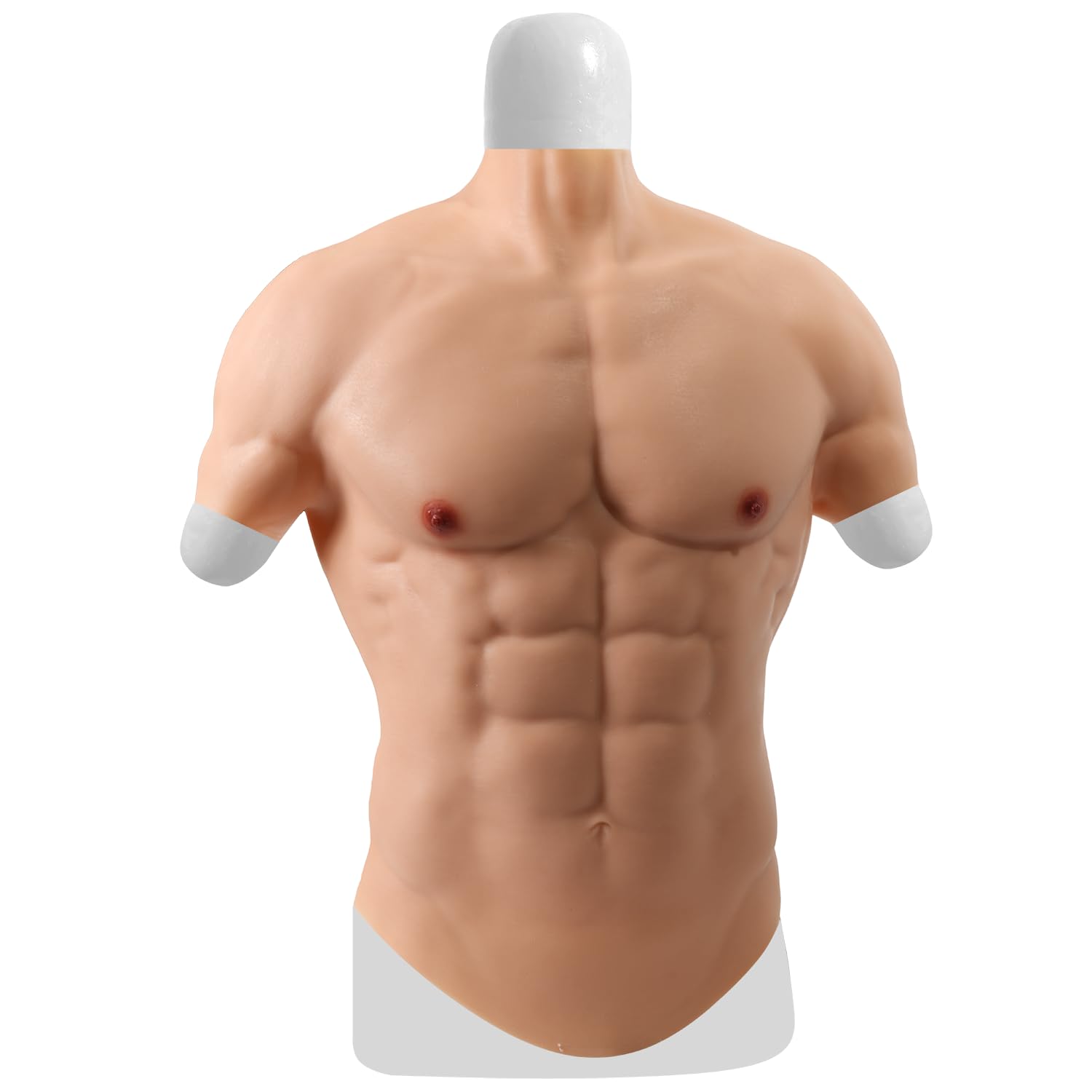 tropesis Silicone Muscle Chest Realistic Male Chest Vest Muscle Texture Skin Silicone Brown Texture