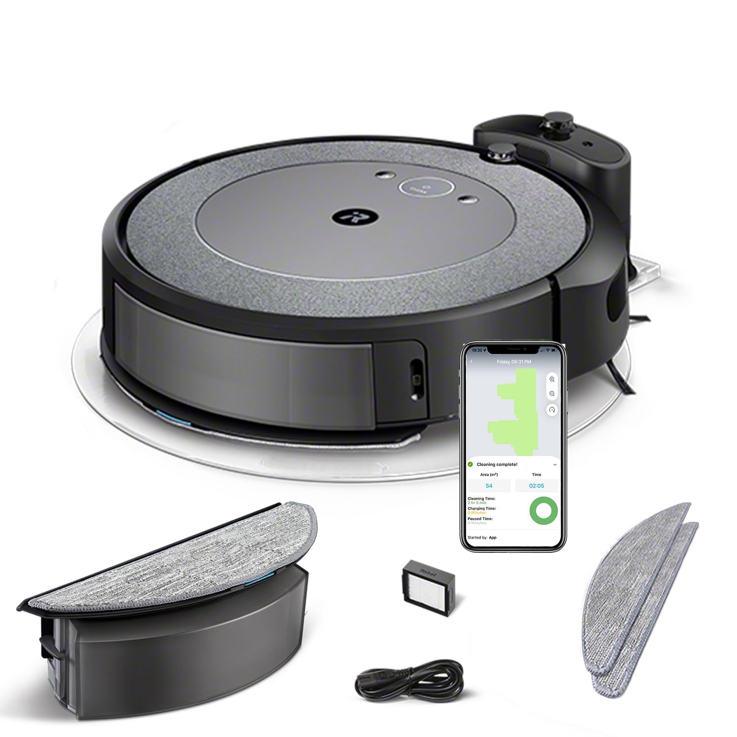 irobot Roomba Combo i5 (i5172) 2-in-1 Robot Vacuum Cleaner & Washer, WiFi Connected - 2 Rubber Brushes - Mapps, Memories and Adapts to Home - Compatible with Voice Assistants iRobot Roomba Combo i5 Vacuum and Mop Robot