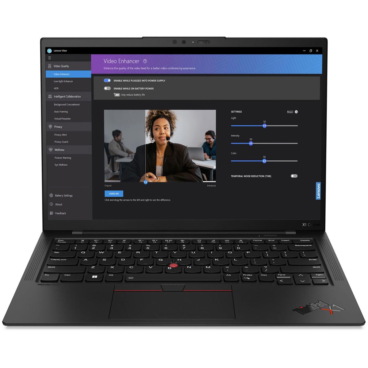 لپ تاپ Lenovo ThinkPad X1 Carbon نسخه 11 - نسل 13 / Intel Core i7-1365U / صفحه نمایش 14 اینچی WUXGA / 32 گیگابایت رم / 512 گیگابایت حافظه SSD / گرافیک Intel Iris Xe / ویندوز 11 خانگی / صفحه کلید انگلیسی / رنگ مشکی