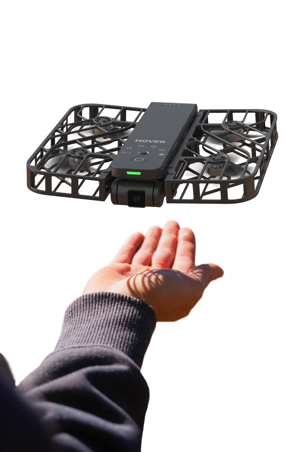 دوربین پهپاد خودپرداز HOVERAir X1، ضبط ویدیوی HDR، پرواز هوشمند، حالت دنبال‌کردن، پرتاب شده با دست، مسیر پرواز هوشمند، دوربین قابل‌تاش فشرده با کنترل بدون دست در رنگ مشکی (کمبو) مشکی