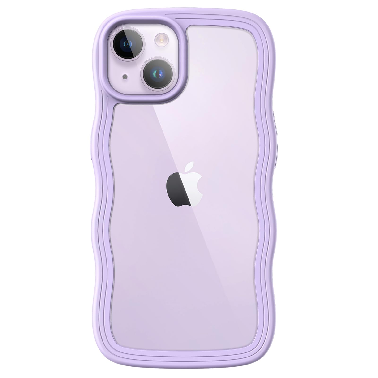مورد جذاب JETech برای iPhone 14 6.1 اینچ، قاب شکل موج مایل به تنظیم شکل محافظ گوشی برای زنان و دختران، پشتی سخت PC شفاف (ارغوانی)
