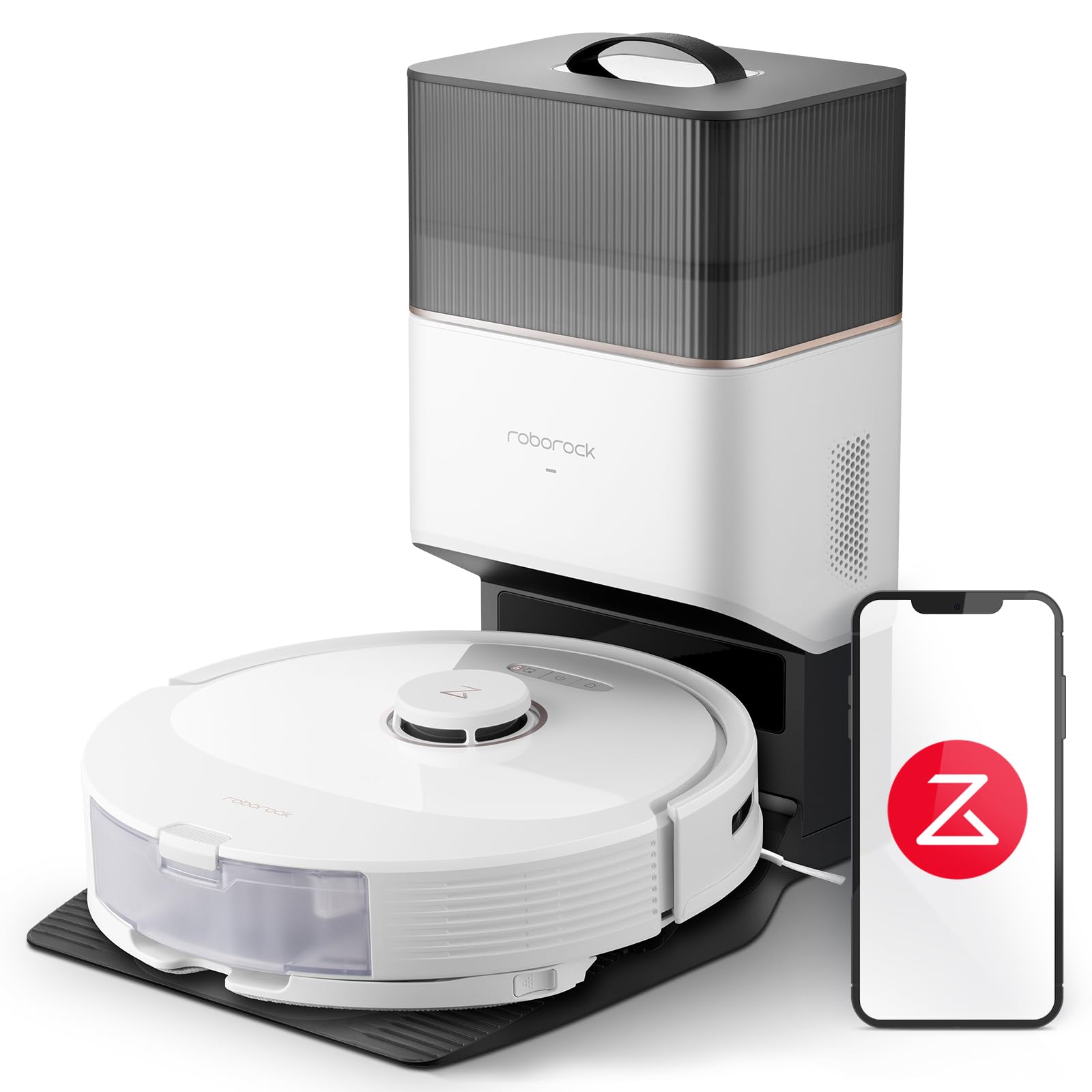 جاروبرقی رباتی Roomba Q8Max+ با ایستگاه خالی کردن خودکار زباله (۷ هفته)، دو برس، مکش ۵۵۰۰ پاسکال، مناطق ممنوعه، تمیزکردن اطراف خطوط زمین، اپلیکیشن (نسخه ارتقاء یافته Q7 Max)