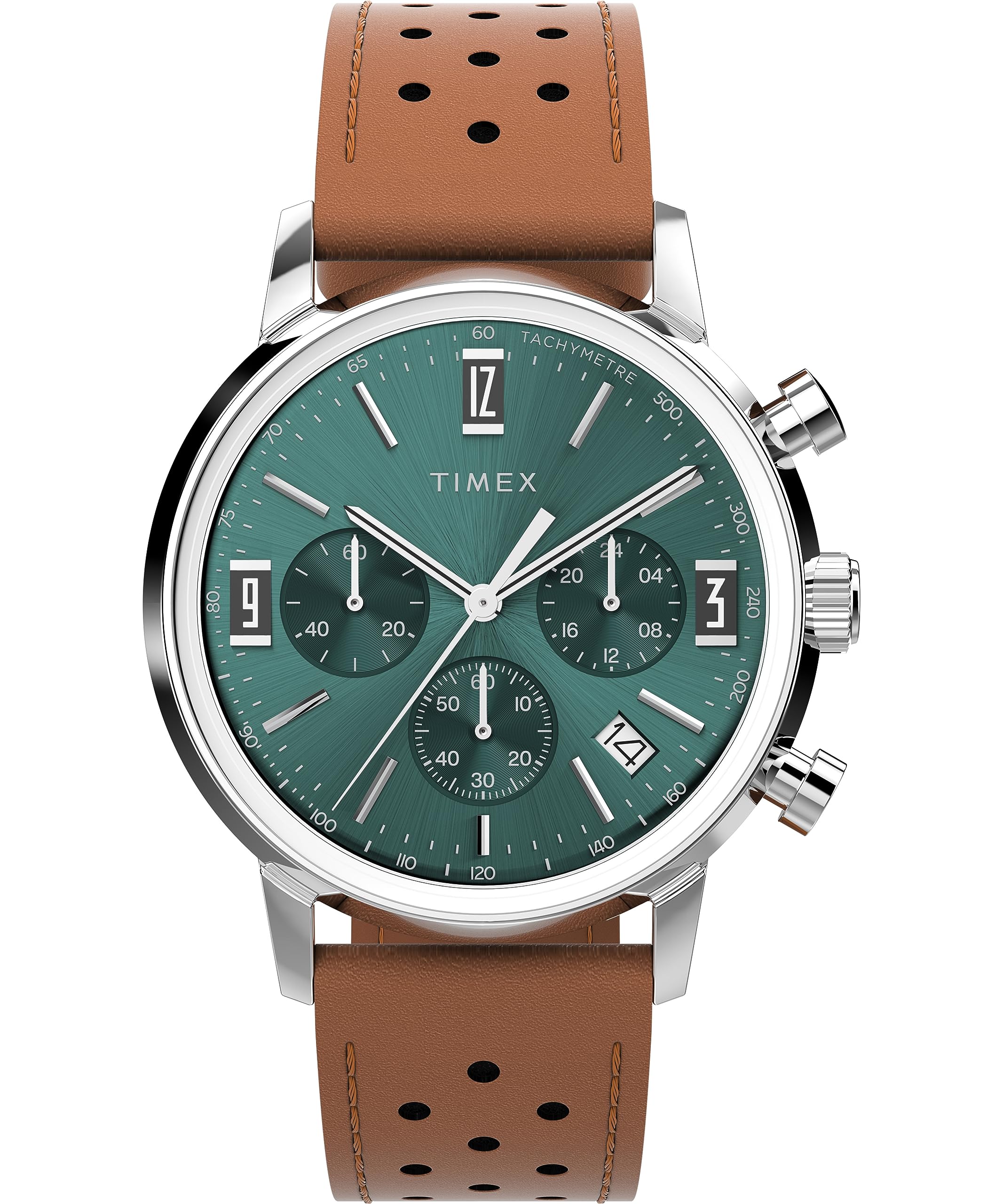 مچ‌بند ساعت مردانه Timex Marlin 40 میلی‌متر - بند مشکی صفحه مشکی مورد استیل برنزه/آبی/استیل استیل
