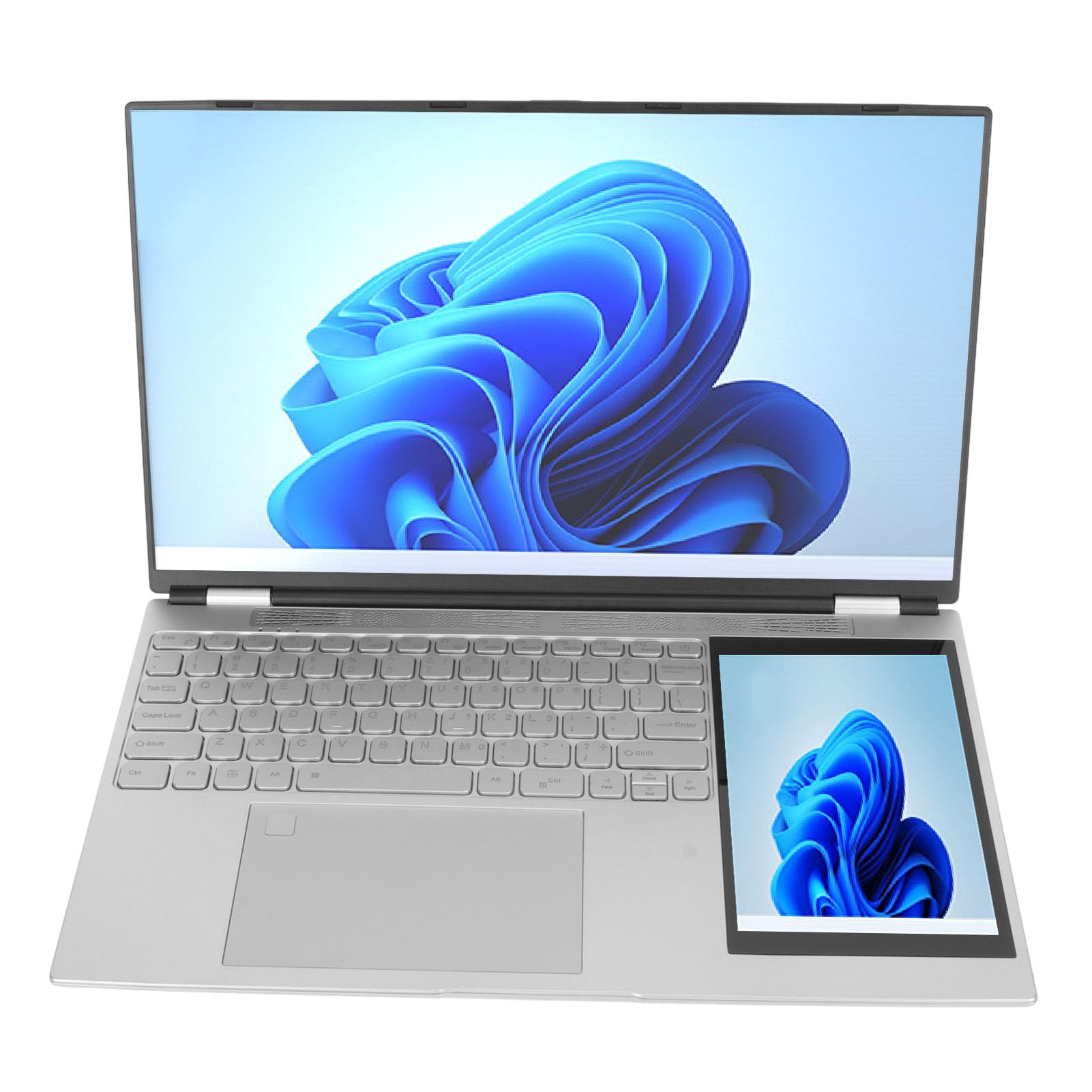 لپ تاپ دو صفحه‌ای Luqeeg 15.6 اینچ، رزولوشن 1920x1080 HD 16GB با امکان باز کردن اثر انگشت، پردازنده N5105، کامپیوتر لپ تاپ با Astylus که از سیستم عامل 10 و 11 پشتیبانی می‌کند، 16GB+256GB ورودی انگلیسی