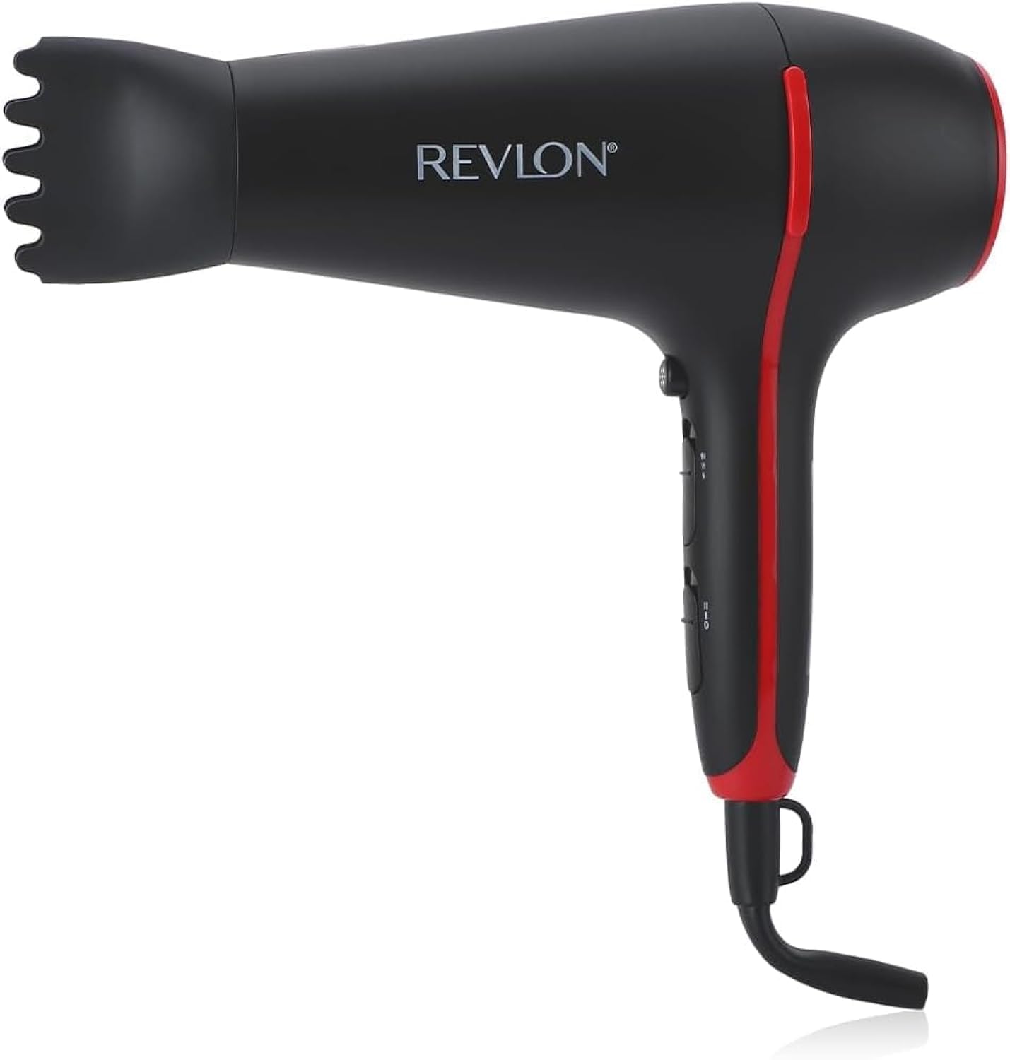 سشک‌کن موی Revlon RVDR5317 Smooth Stay با روغن نارگیل برای موهای صاف و درخشان، رنگ مشکی، ۲۰۰۰ وات - همراه با دیفیوزر حجم‌دهی - RVDR5317 سیاه/قرمز