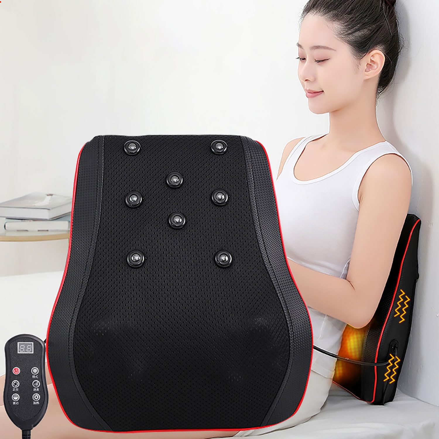 ماساژ دهنده عقب Funito با گرما، پلاک ماساژ کننده 3 بعدی برای کاهش درد، ماساژورهای گردن و پشت، شانه، پا، هدیه برای مردان و زنان مادر پدر، کاهش استرس در خانه، دفتر و ماشین