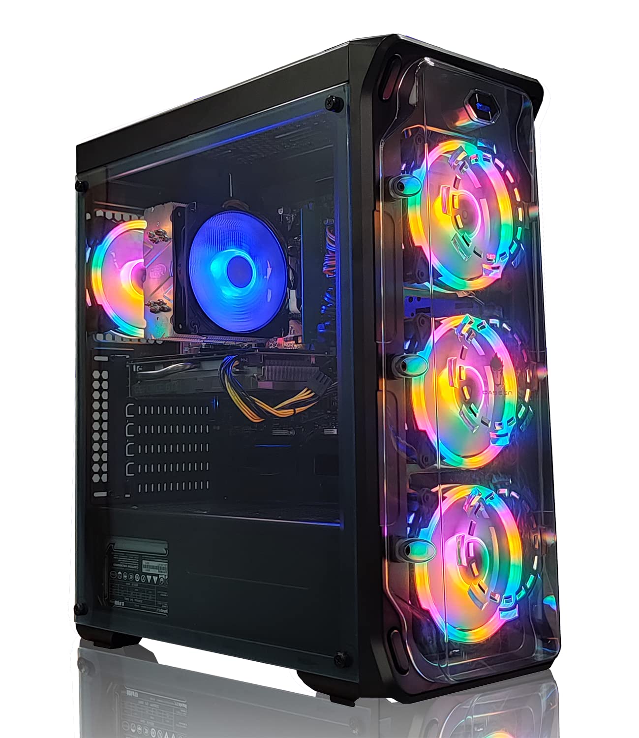 گیمینگ کامپیوتر دسکتاپ DASEEN - اینتل کور i5-12400 2.5 گیگاهرتز، انویدیا جیفورس RTX4060 8 گیگابایت، 16 گیگابایت رم DDR4 3200، 512 گیگابایت اس اس دی NVME، ویندوز 11 HOME (ارتقا یافته)