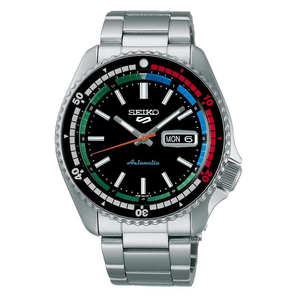 Seiko 5 Sports مجموعه رنگی ریترو بندرالی نو 'New Rally Diver' SRPK09K1، نقره‌ای، مشکی ریترو