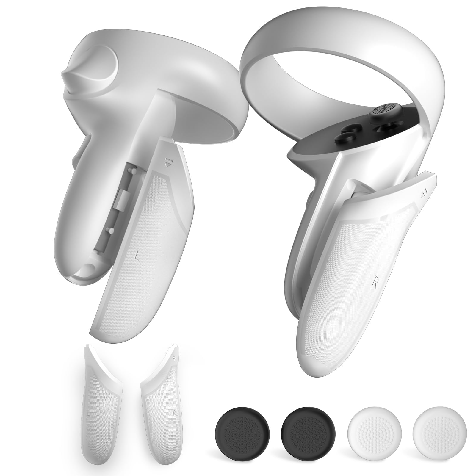 جایگزینی کیت DUXICEPIN برای پوشش شارژر باتری کنترلر Oculus Quest 2، طراحی ضد لغزش دانه‌ای، قطعات یدکی جایگزین، سازگار با کنترلر Oculus/Meta Quest 2
