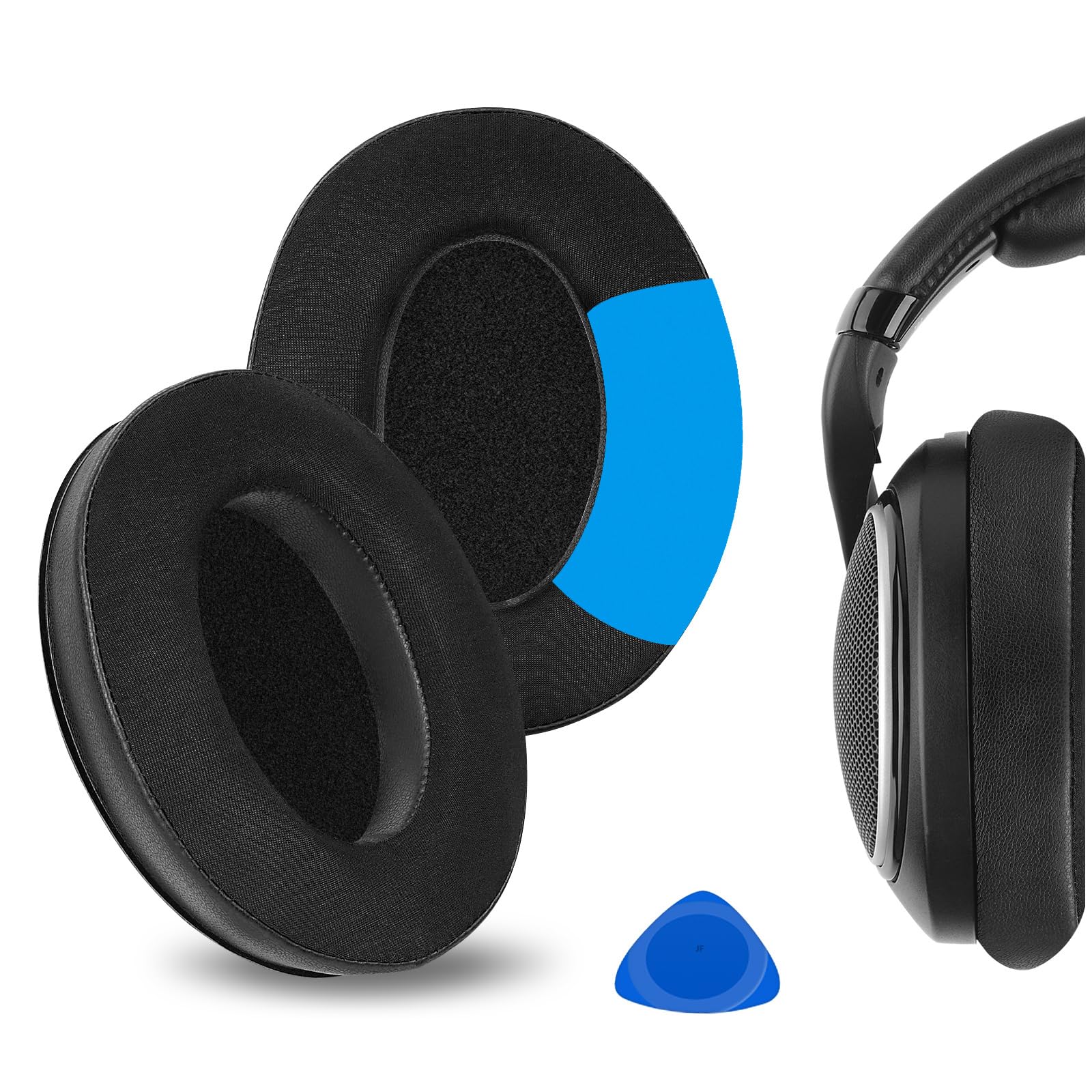 پد‌های گوشی جایگزین خنک‌کننده ورزشی Geekria برای هدفون‌های Sennheiser HD515، HD555، HD518، HD558، HD559، HD569، HD579، HD589، پارچه‌های گوشی‌های هدفون، قطعات تعمیر (مشکی)