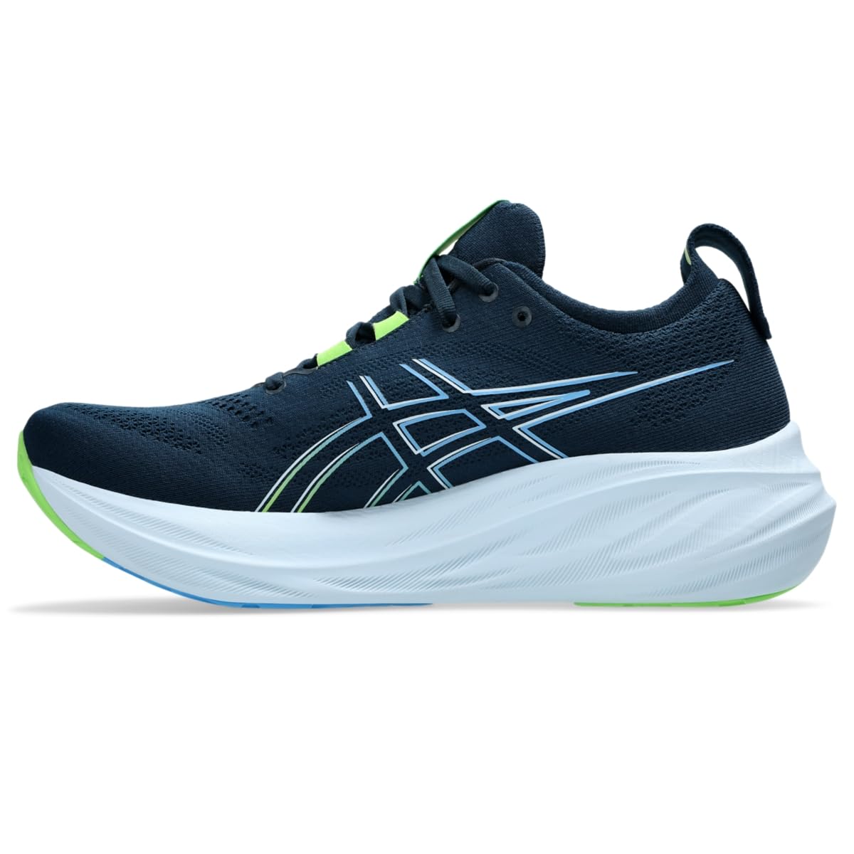 مردانه ASICS Gel-Nimbus 26 در حال دویدن 45 اوروپا French Blue / Electric Lime
