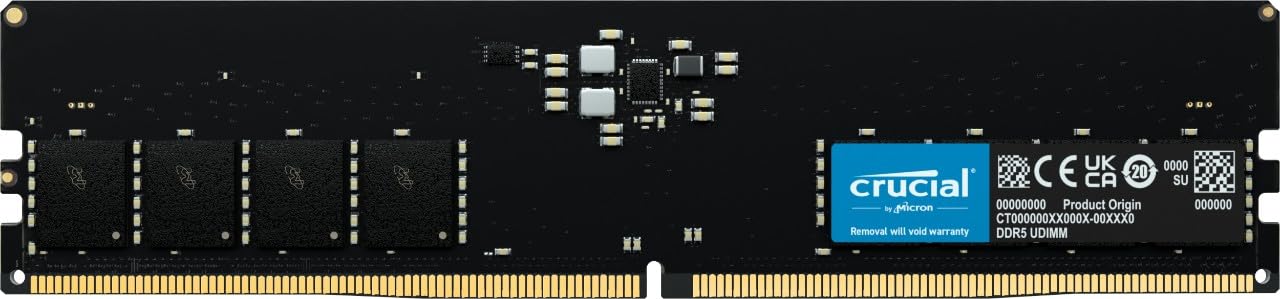 حافظه رایانه رومیزی Crucial Basics 16GB DDR5 4800MT/s CL40 UDIMM با ولتاژ 1.1 ولت و 288 پین