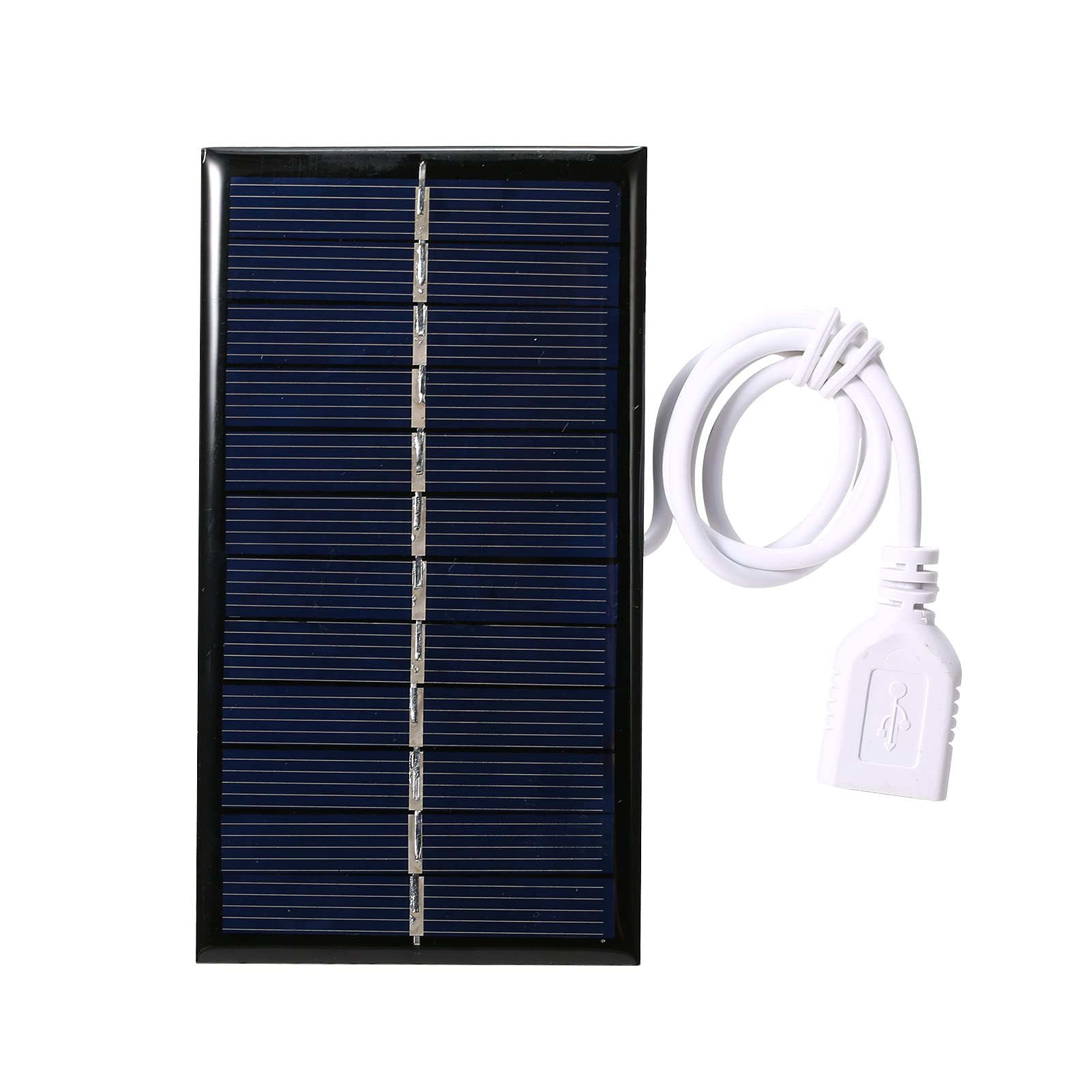 ترجمه این عبارت به زبان فارسی: پنل خورشیدی کوچک 1 وات و 6 ولت با درگاه USB Diy سلول خورشیدی پلی‌سیلیکونی - سیلیکونی ضد آب - برای کمپینگ و استفاده قابل حمل برای بانک انرژی و تلفن همراه است