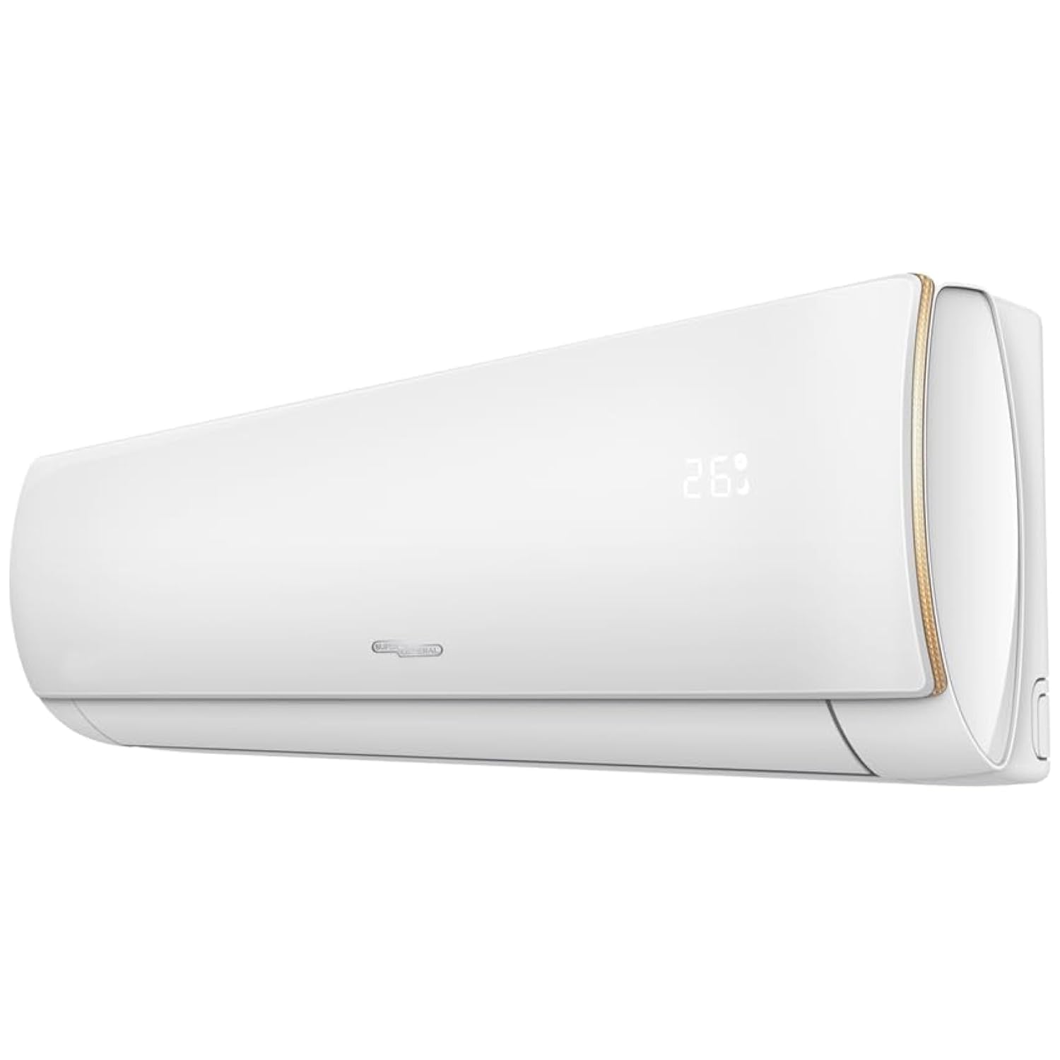 تبدیل کنید. کولر اسپلیت سری اینورتر سوپر 1.5 تنی SGS181i، 17500 بی‌تی‌یو، گاز 410، پوشش طلایی، جریان هوای 4 جهته، عملکرد ساکت، ابعاد 110W x 33.3D x 22.2H سانتی‌متر، سفید، گارانتی 1 ساله