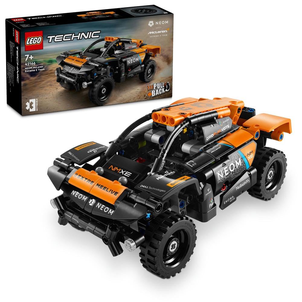 اسباب بازی LEGO Technic NEOM مکلارن اکستریم ای ریس کار برای کودکان، پسران و دختران بالای 7 سال که عاشق ماشین‌های مدل، مسابقه‌های خارج از جاده و هدیه تولد 42166 نسخه جدید هستند