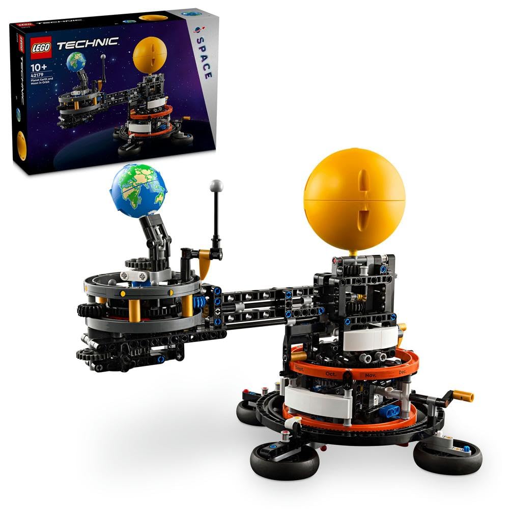 مدل ساخت و ساز سیاره زمین و ماه LEGO Technic، اسباب بازی های فضایی برای کودکان 10 سال و بالاتر، پسران و دختران، اسباب بازی منظره سیاره ماه برای بازی خلاقانه و مستقل، ایده هدیه تولد 42179