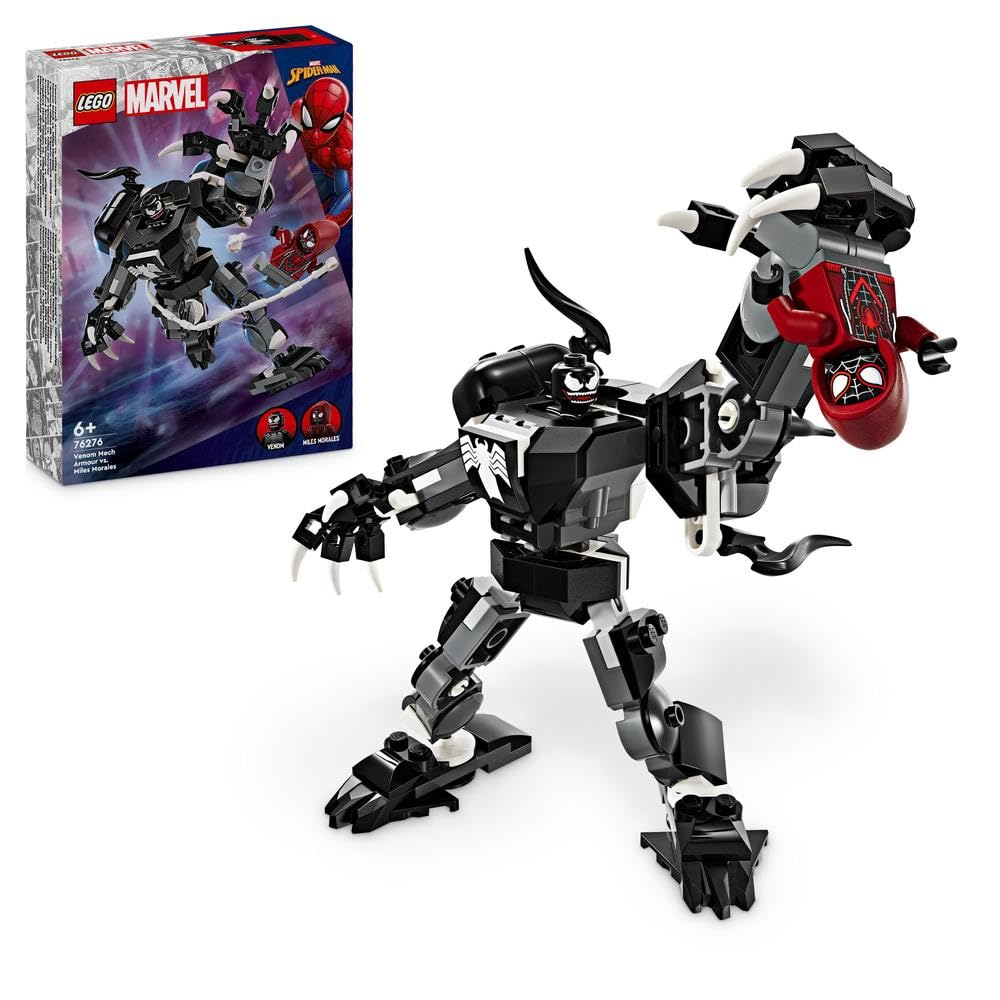 مجموعه اسباب بازی بلوک‌های ساختنی LEGO® Marvel Venom Mech Armour vs. Miles Morales 76276؛ اسباب بازی ابرقهرمان برای پسران، دختران و کودکان (134 قطعه)