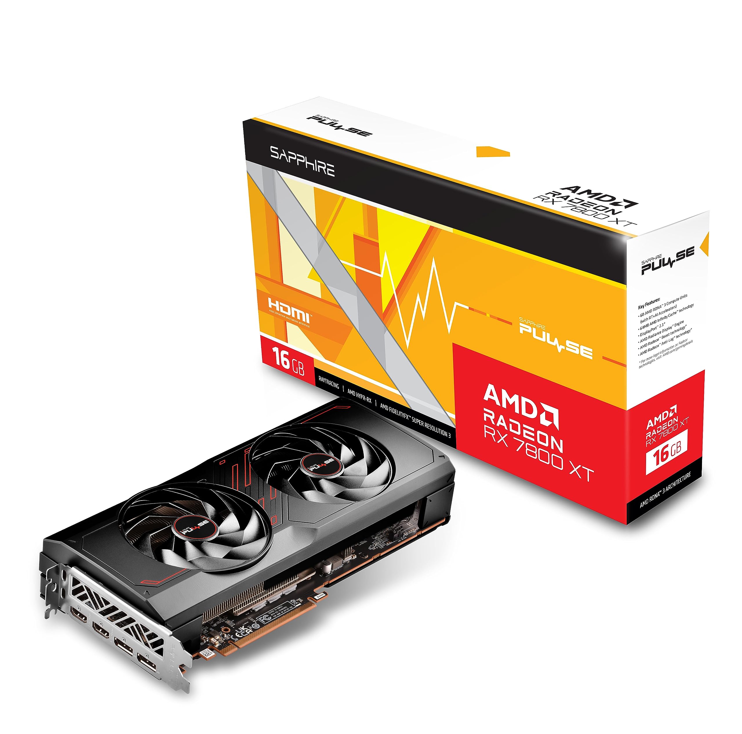 کارت گرافیک بازی Sapphire 11330-02-20G Pulse AMD Radeon RX 7800 XT با 16GB GDDR6، AMD RDNA 3