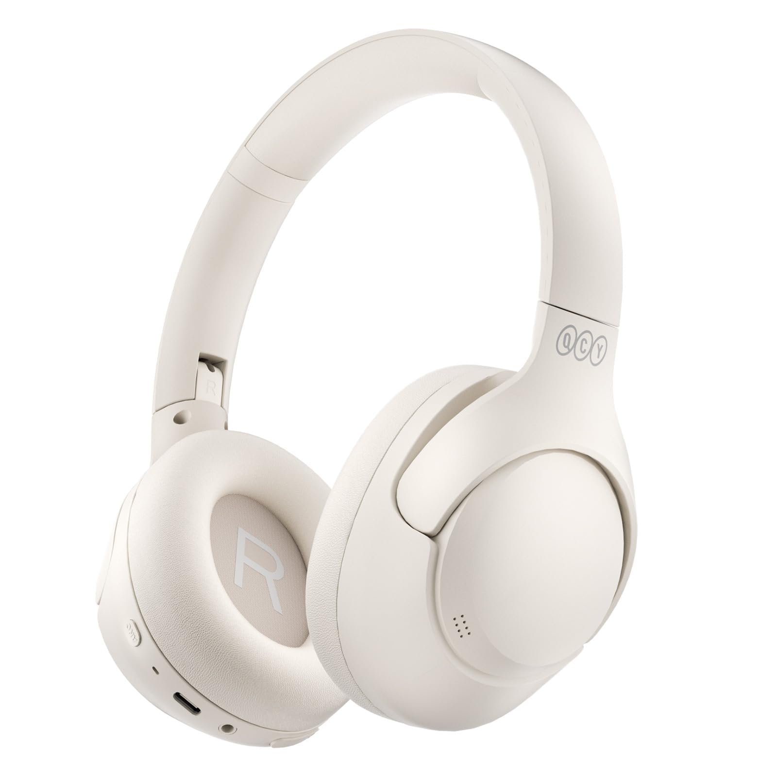 هدفون بی‌سیم QCY H3 ANC با فناوری کاهش نویز فعال، صدای با کیفیت Hi-Res، اتصال بلوتوث نسخه 5.4، زمان پخش ۶۰ ساعته، اتصال چندنقطه‌ای، هدست قابل‌تاشو (سفید)