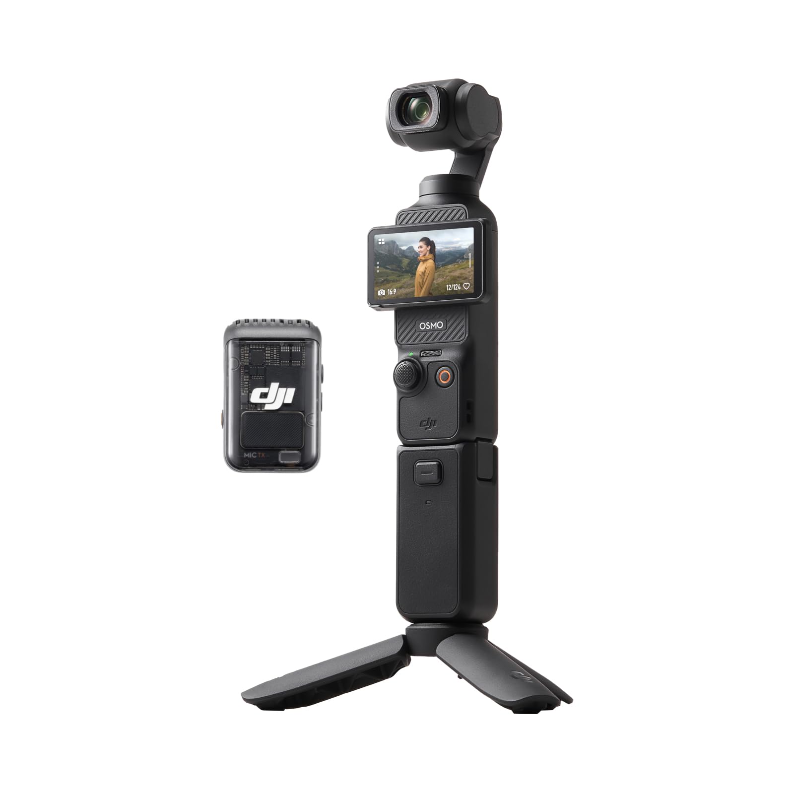 DJI Osmo Pocket 3 Creator Combo، دوربین ولاگینگ با سنسور 1 اینچی CMOS و ویدئوی 4K/120 فریم در ثانیه، استابیلایزر 3 محوره، پیگیری چهره/اشیا، فوکوس سریع، میکروفون برای صدای واضح، دوربین کوچک برای عکاسی