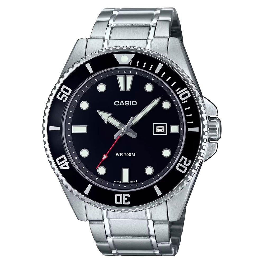 ساعت غواصان مردانه Casio - صفحه سیاه نقره‌ای / مشکی - MDV-10-1A2VDF