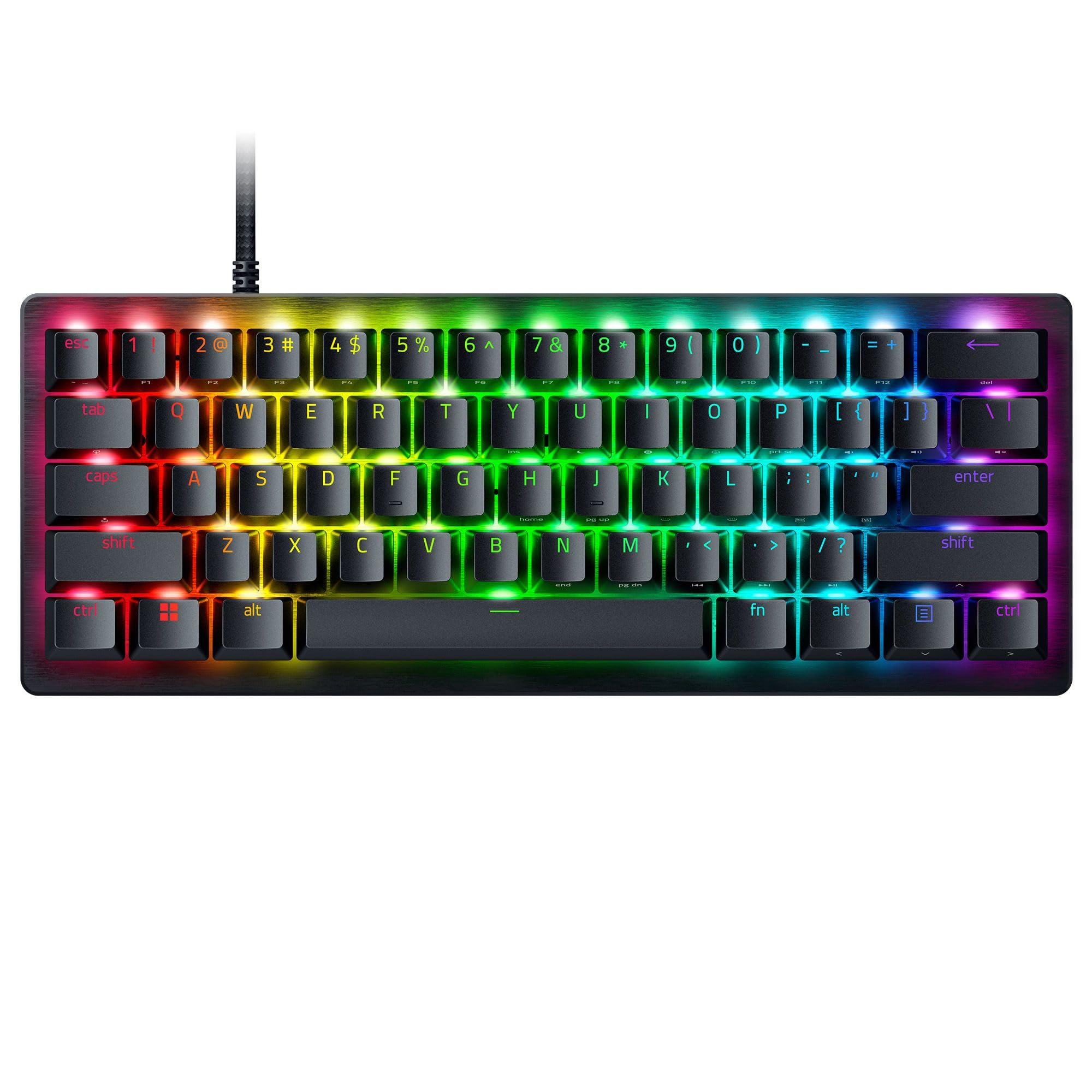 صفحه کلید بازی Razer Huntsman V3 Pro Mini 60٪: سوئیچ‌های نوری آنالوگ با تریگر سریع و فعال‌سازی قابل تنظیم - تنظیمات Onboard - کلیدهای Dual-Purpose Mod - دوبل‌شات پی‌بی‌تی کی‌کپ‌ها - سیاه