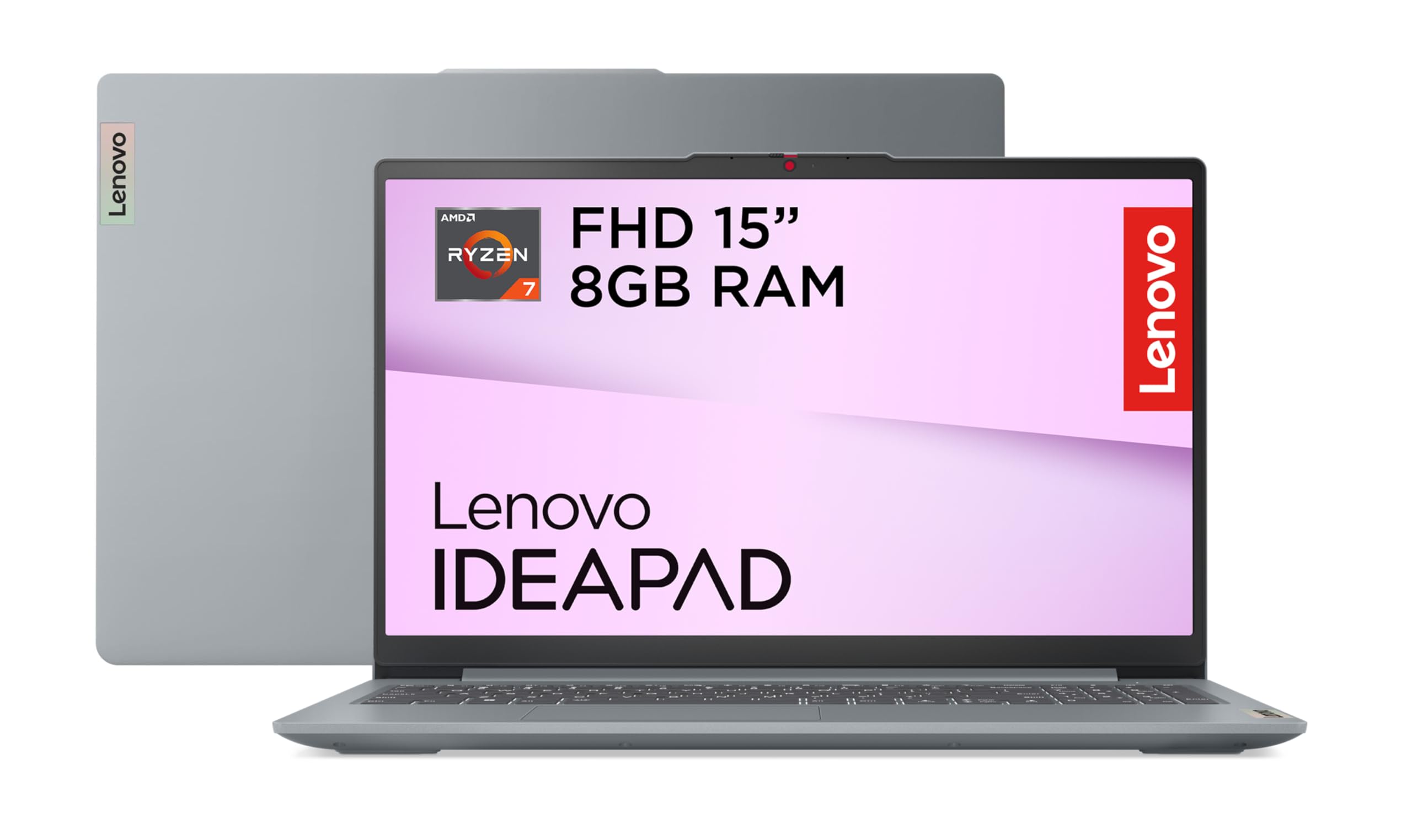 لنوو ایدیاپد اسلیم 3 15ABR8، نمایشگر 15.6 اینچی FHD، AMD Ryzen 7 7730U، 8 گیگابایت رم، 512 گیگابایت اس اس دی، گرافیک یکپارچه AMD Radeon، ویندوز 11، صفحه کلید انگلیسی-عربی، رنگ خاکستری قطبی - Ideapad Slim 3 Ryzen 7 [82XM005LAX]