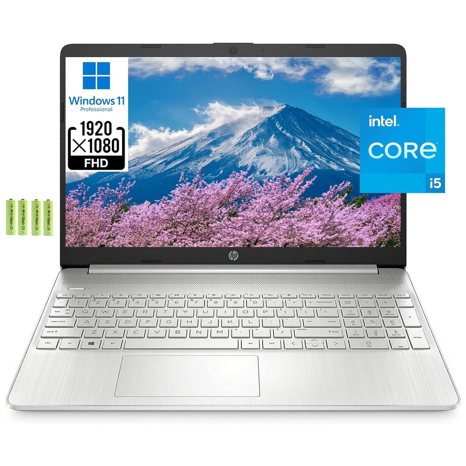 کامپیوتر لپ تاپ تجاری HP Windows 11 Pro 15 با نمایشگر 15.6 اینچ FHD، پردازنده Intel Core i5-1135G7 نسل 11، 16GB RAM 512GB SSD، گرافیک Intel Iris Xe، پد عددی، عمر باتری بلند، Wi-Fi 5، بلوتوث 4.2، USB، با باتری