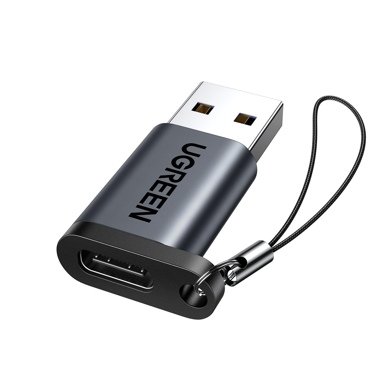 آداپتور یو جرین USB C به USB 10Gbps آداپتور نوع C، کانکتور تبدیل با سرعت بالا و هماهنگ‌سازی داده، تبدیل شارژ نوع C، سازگار با گلکسی اس 24/23 الترا، آیفون ۱۵/۱۶ پرو مکس، آیپد پرو، لپ تاپ، رنگ مشکی