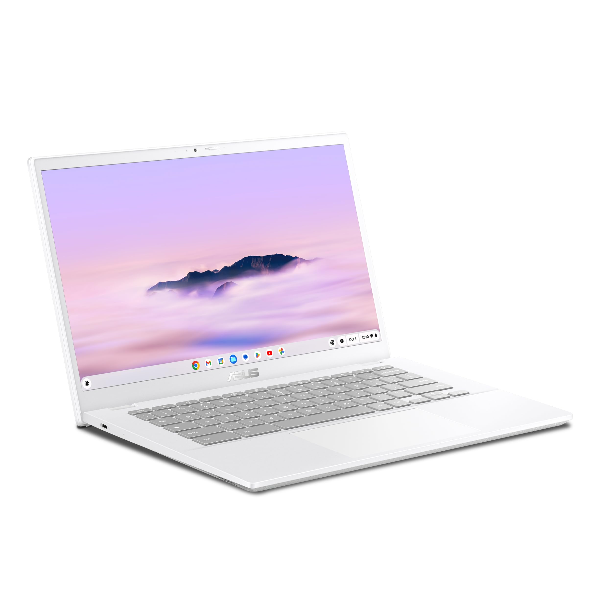 لپ تاپ ASUS Chromebook Plus CX34، صفحه نمایش 14 اینچ (1920x1080)، پردازنده Intel® Core™ i3-1215U، 8 گیگابایت RAM، ذخیره‌سازی 256 گیگابایت UFS، ChromeOS، سفید، CX3402CBA-DH386-WH