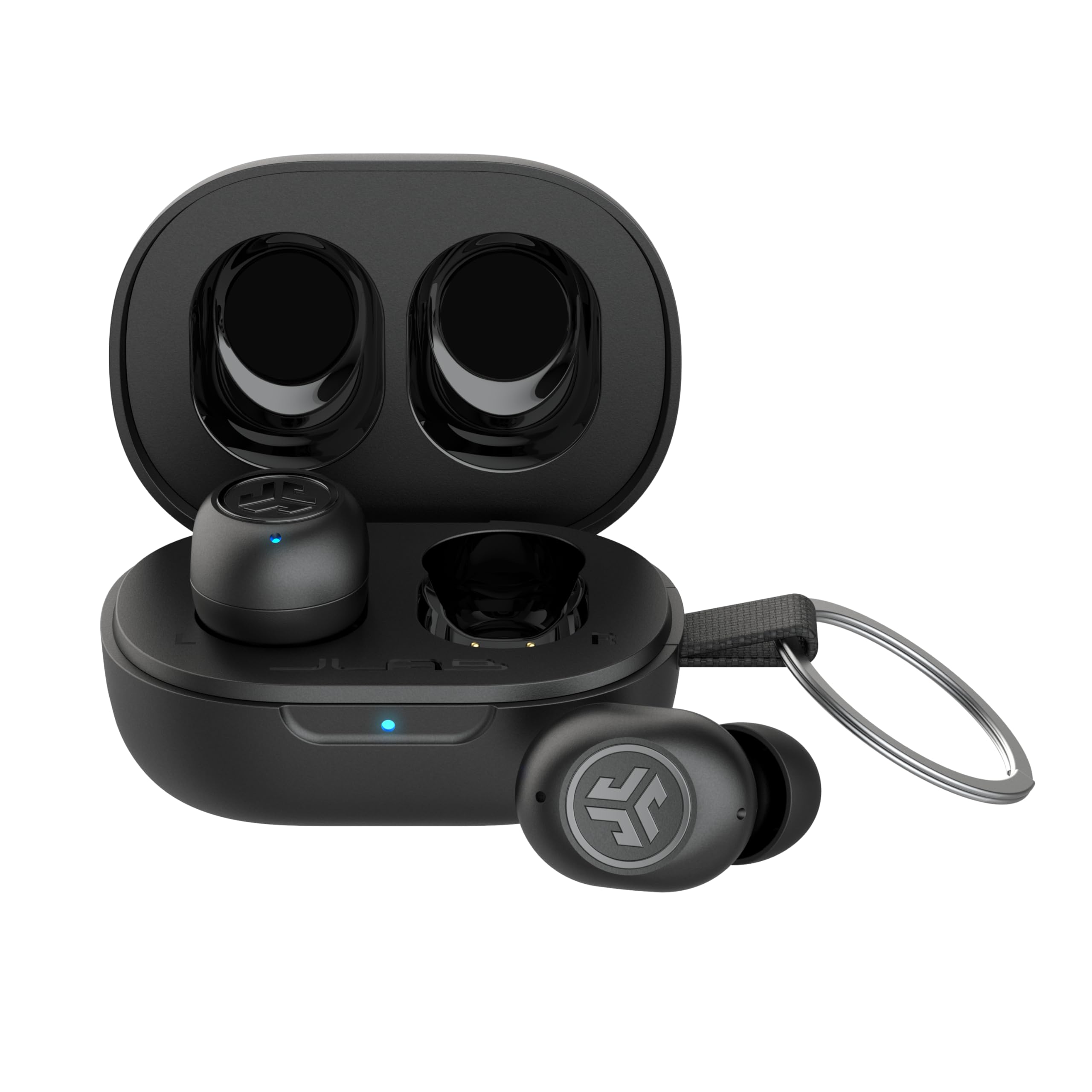 هندزفری بلوتوث بی‌سیم JLab JBuds Mini True + Charging Case - مقاوم در بقرابر عرق و گرد و غبار - بلوتوث Multi-پوینت - صدای آگاه - 3 تنظیم صدای EQ - تماس‌های صاف و واضح (مشکی)