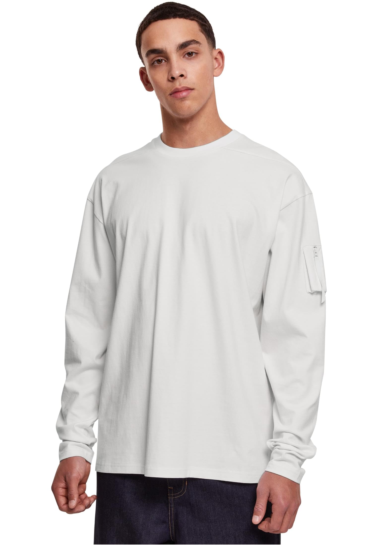 پیراهن بلند آستین تی شرت مردانه اوربان کلاسیک مدل Sleeve Pocket - سایز L - رنگ سفید